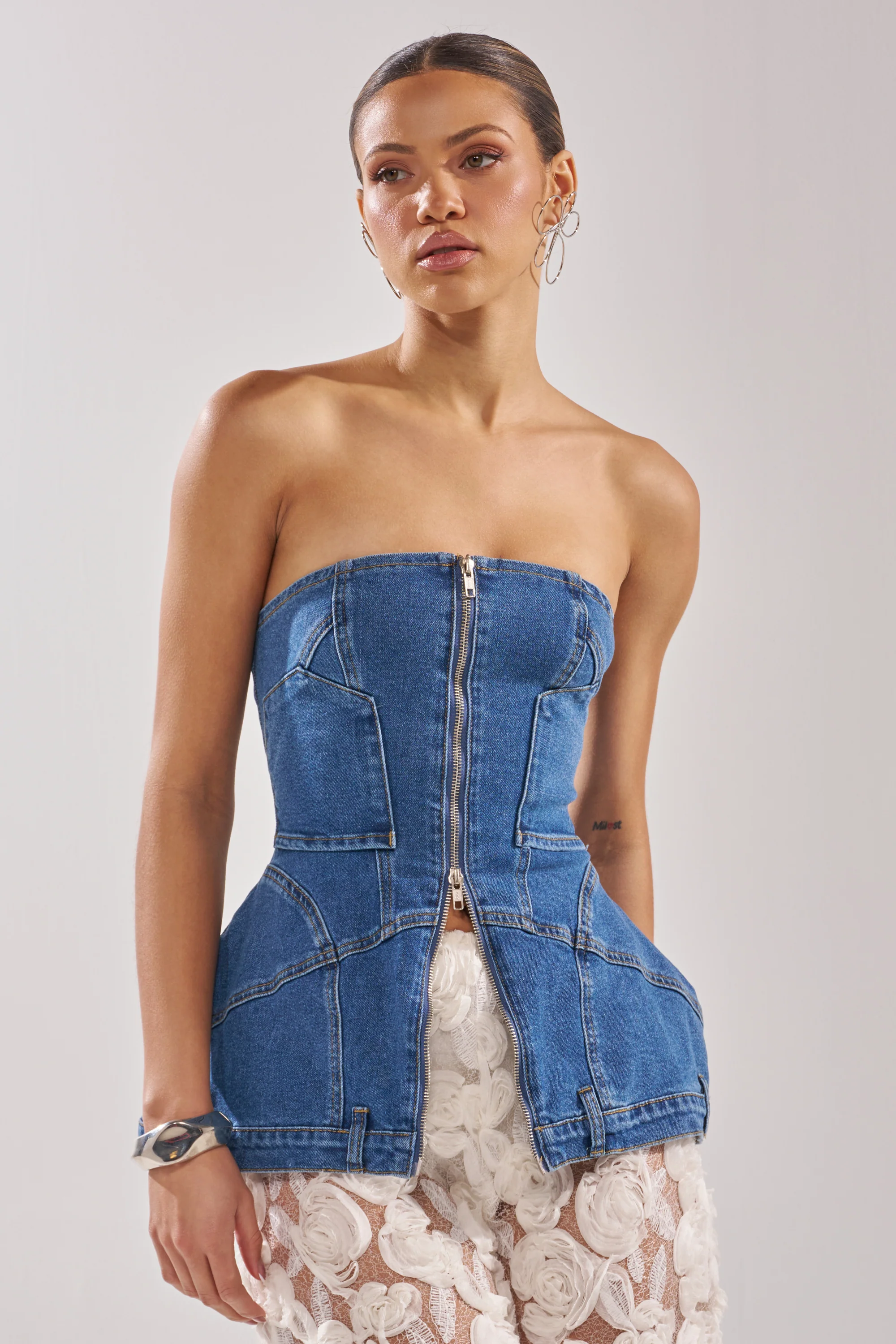 UPSIDE DOWN DENIM CORSET - Image 3