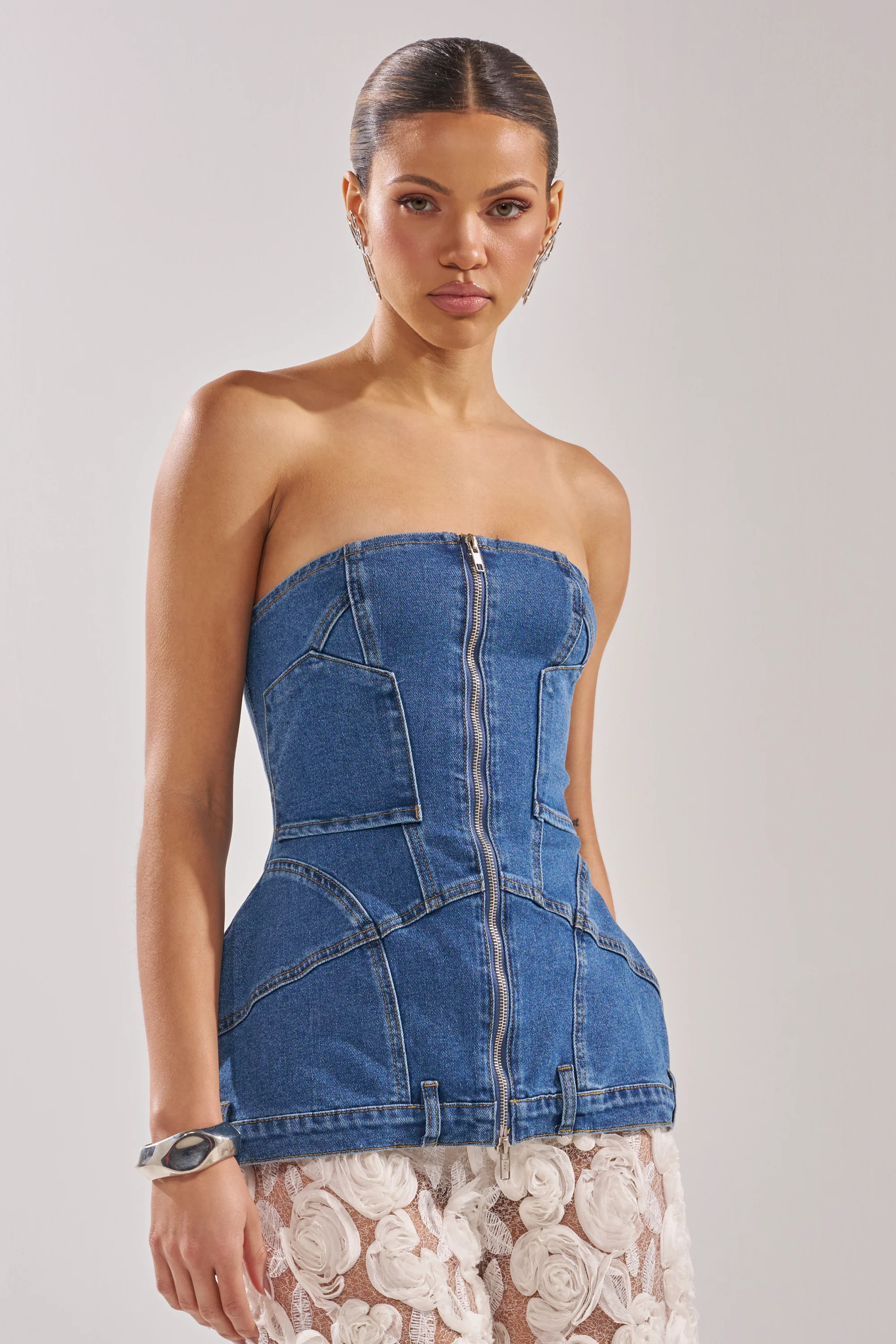 UPSIDE DOWN DENIM CORSET - Image 5