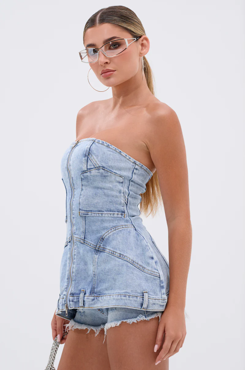 UPSIDE DOWN DENIM BLOUSE - Image 3