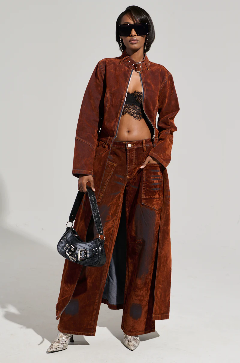 VALERIE VELVET EFFECT WIDE LEG PANT - Image 6