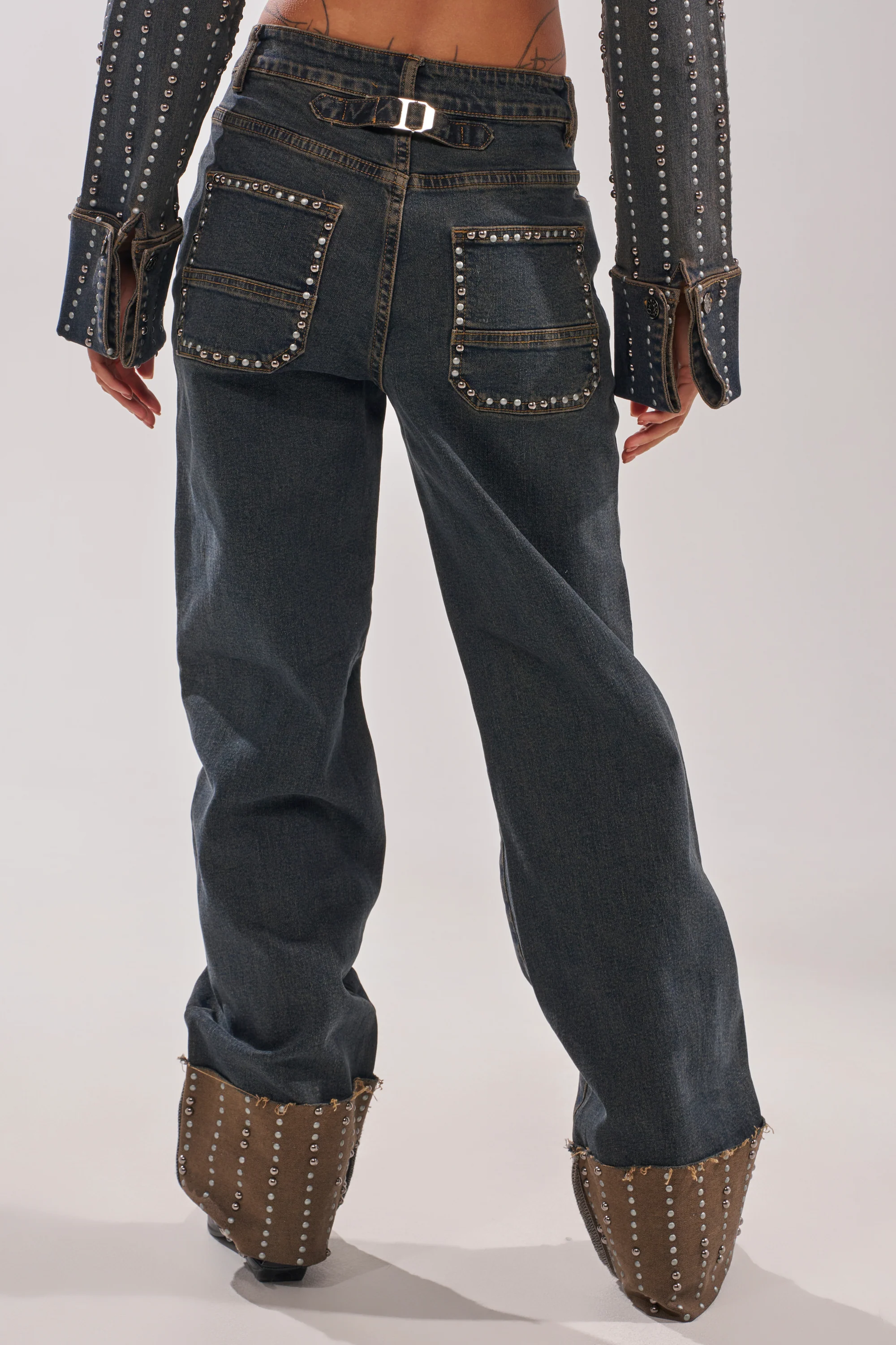 VANJA STUDDED WIDE LEG DENIM - Image 5