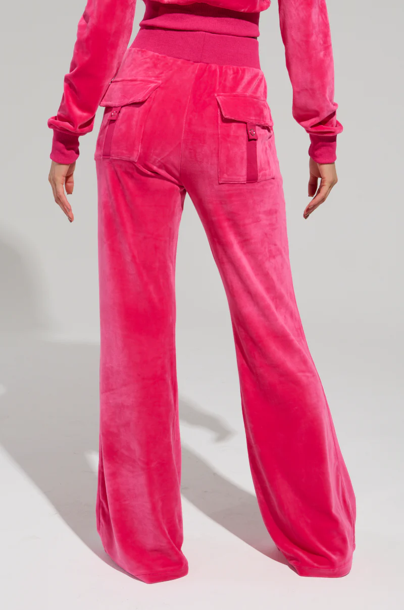 VELOUR GALORE STRAIGHT LEG JOGGER IN PINK - Image 4