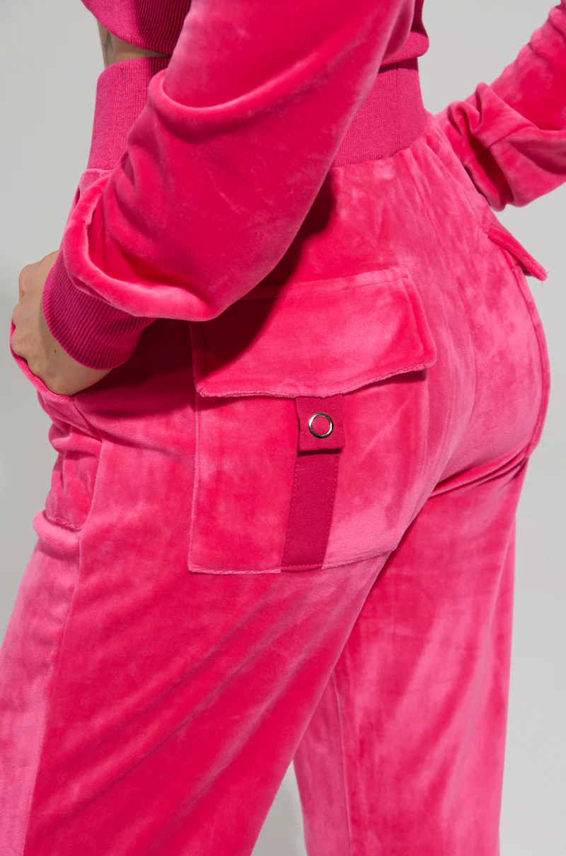 VELOUR GALORE STRAIGHT LEG JOGGER IN PINK - Image 6