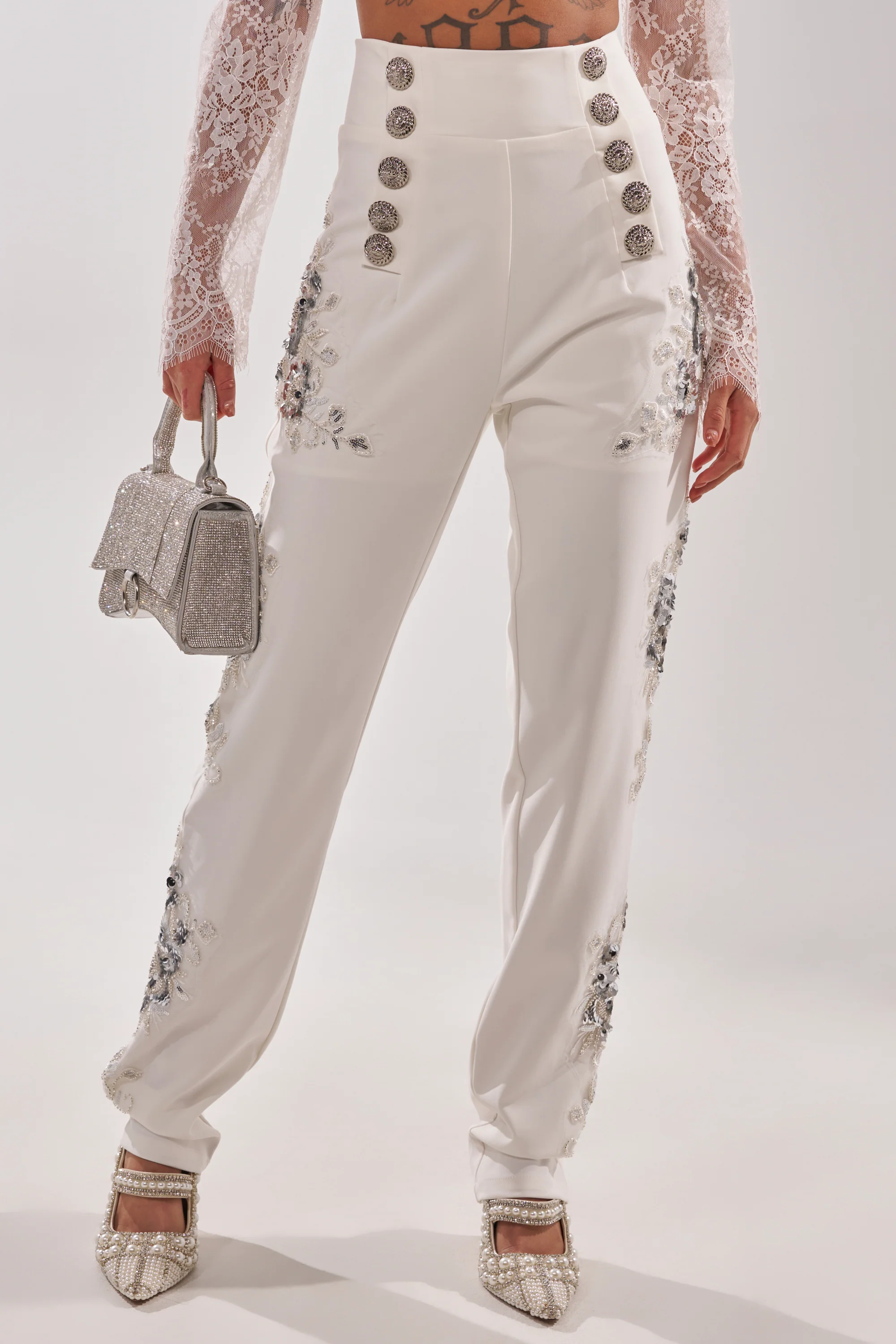 VENETIAN EMBELLISHED TROUSER