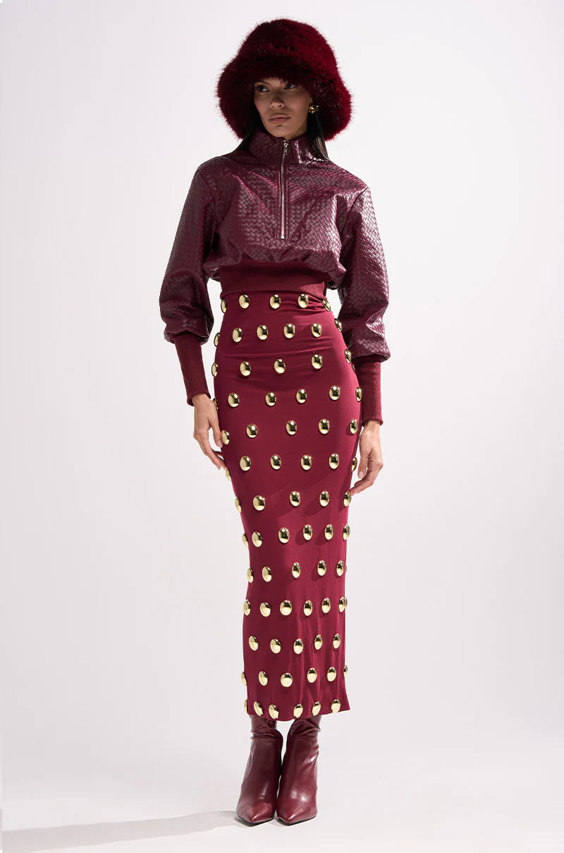 VENETTA FAUX LEATHER QUARTER ZIP SWEATSHIRT - Image 2
