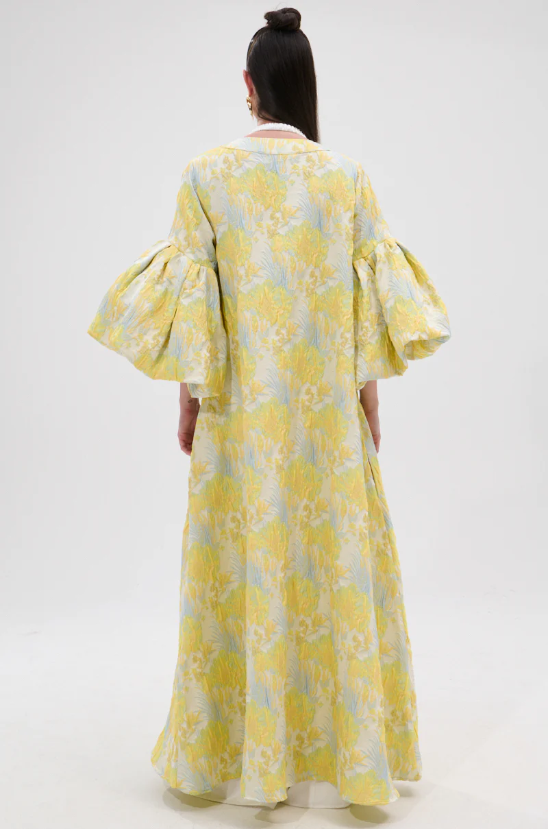 VENICE BROCADE PUFF SLEEVE DUSTER - Image 5