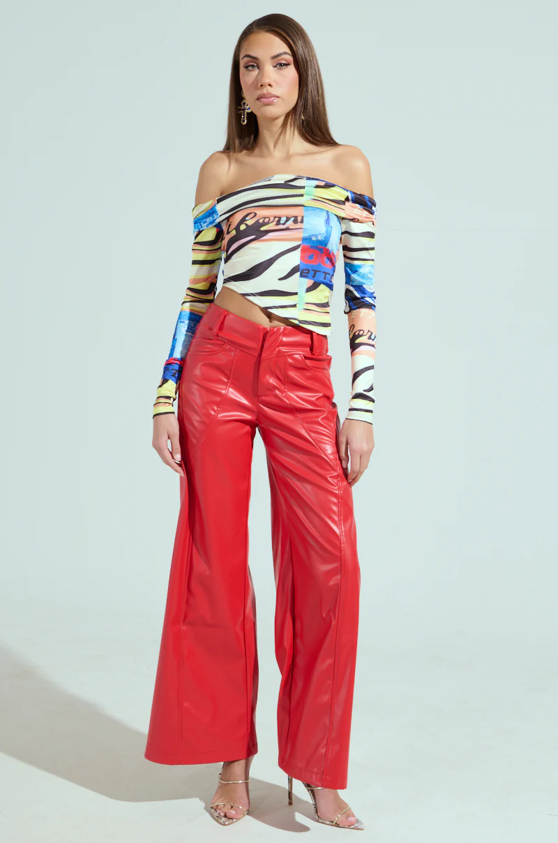 VERONICA WIDE LEG LEATHER PANTS - Image 5