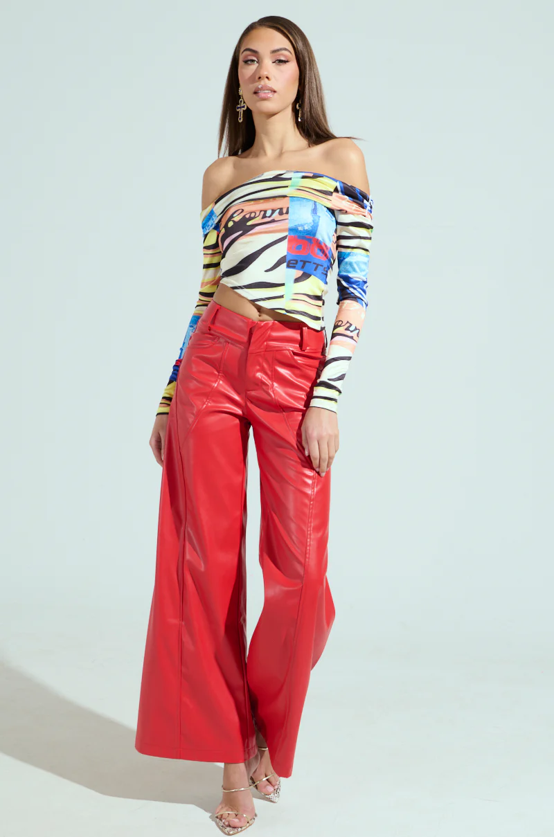 VERONICA WIDE LEG LEATHER PANTS - Image 6