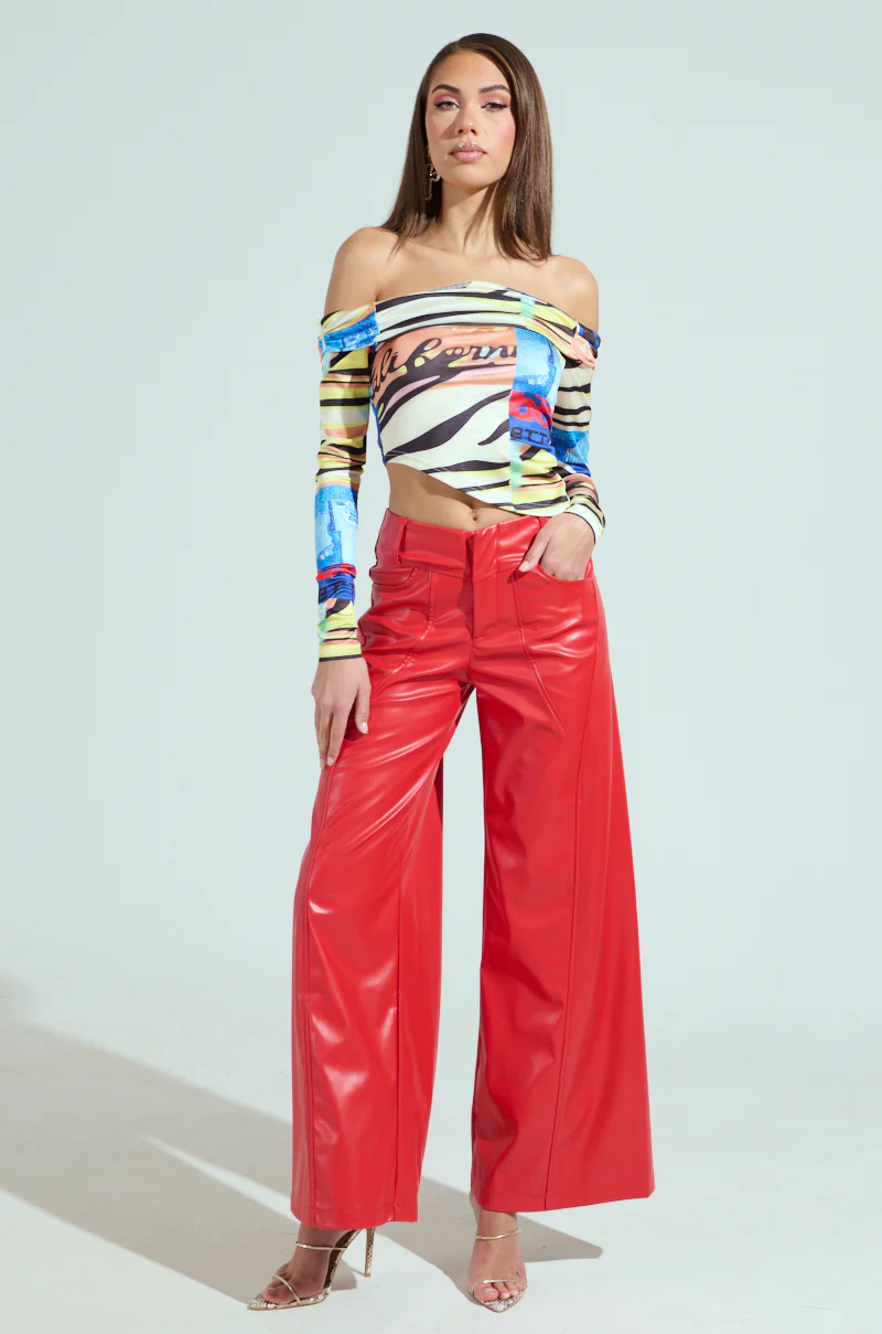 VERONICA WIDE LEG LEATHER PANTS - Image 7