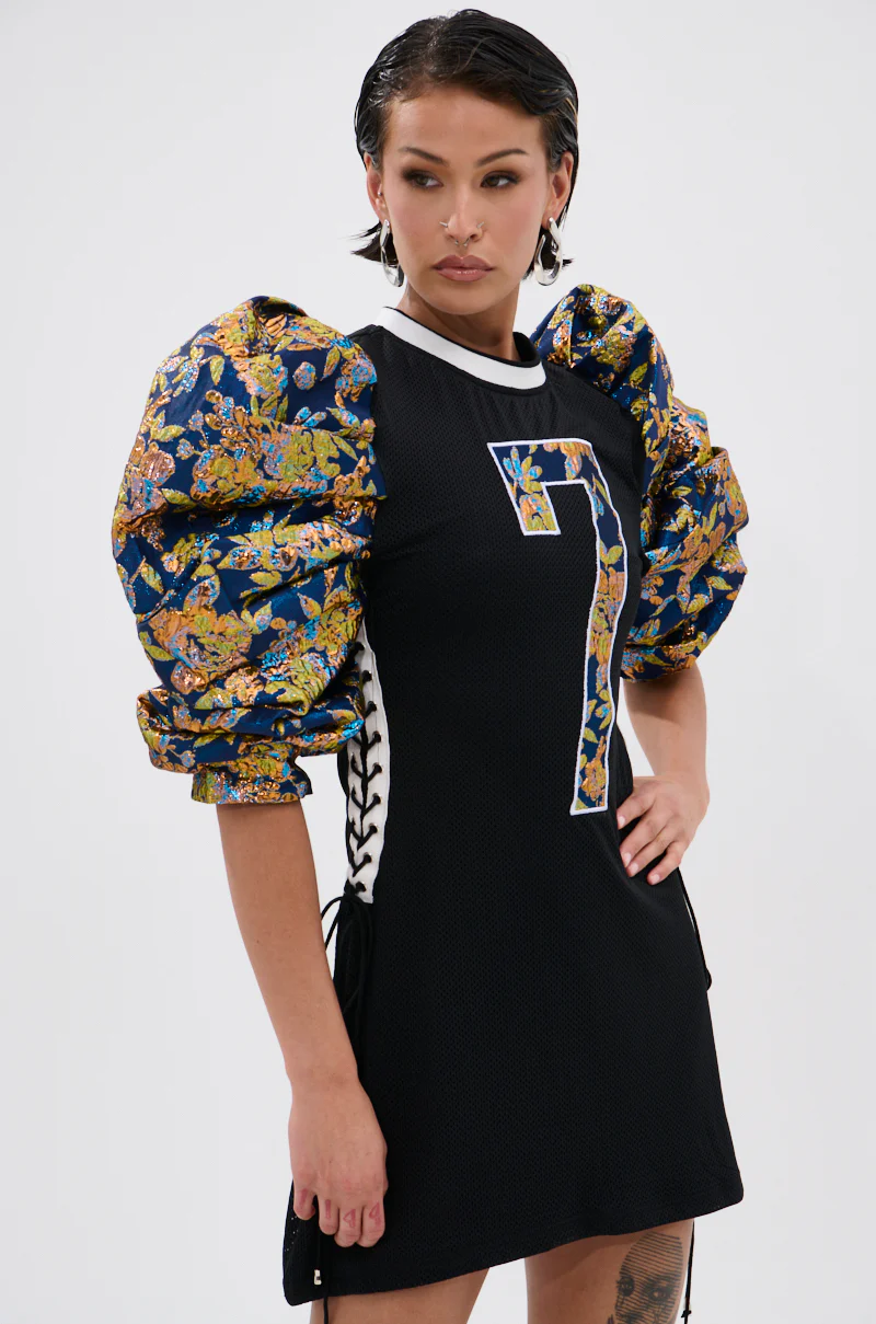 VIBIN ON THE SIDELINES JERSEY MINI DRESS - Image 2