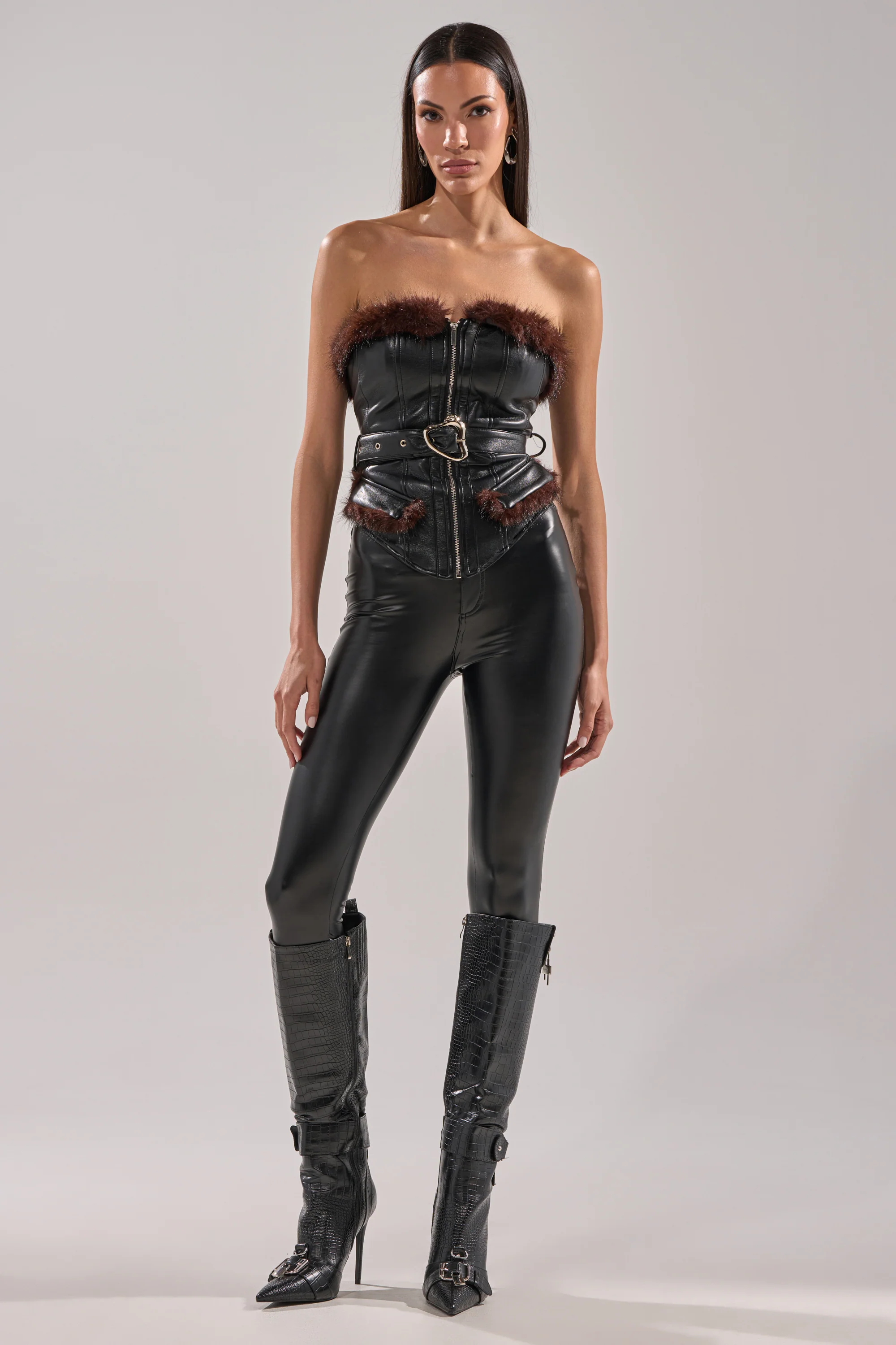 VICTORIA FUR TRIM CORSET - Image 6