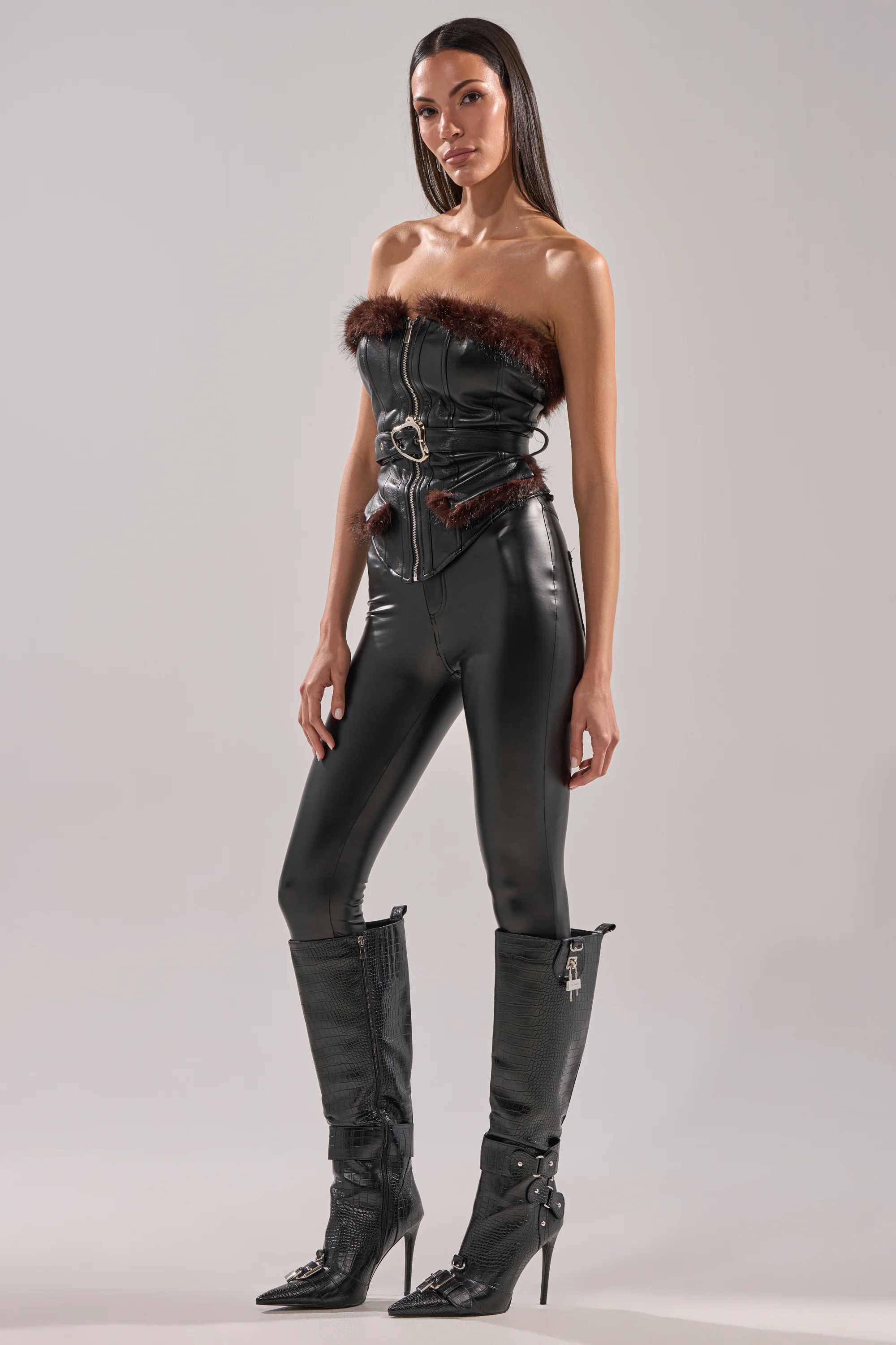 VICTORIA FUR TRIM CORSET - Image 7