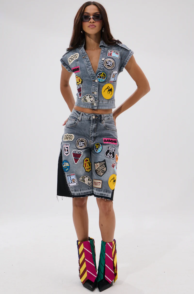 VINTAGE DENIM BLOUSE WITH PATCHES - Image 6