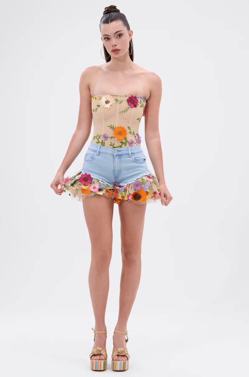 VIVI FLORAL DENIM SHORT - Image 6