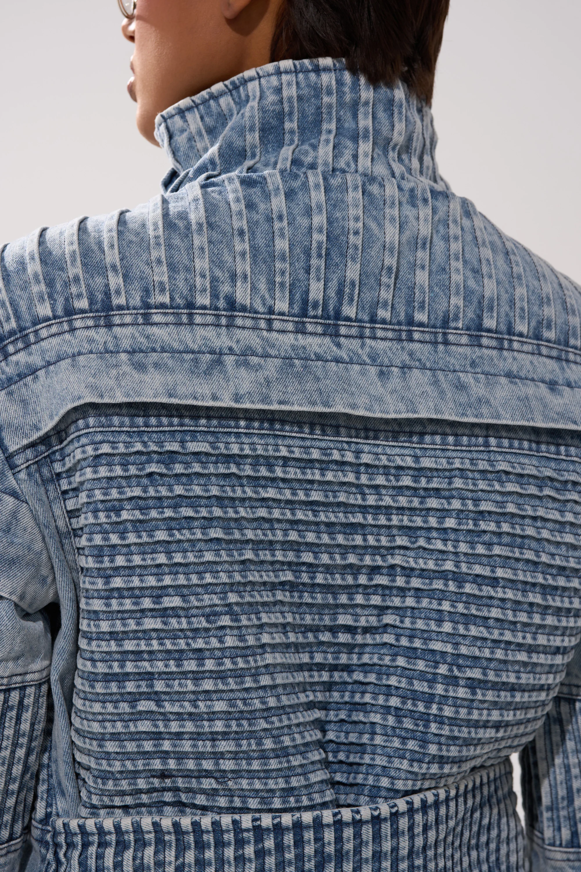 VORTEX DENIM TRENCH COAT IN BLUE - Image 12