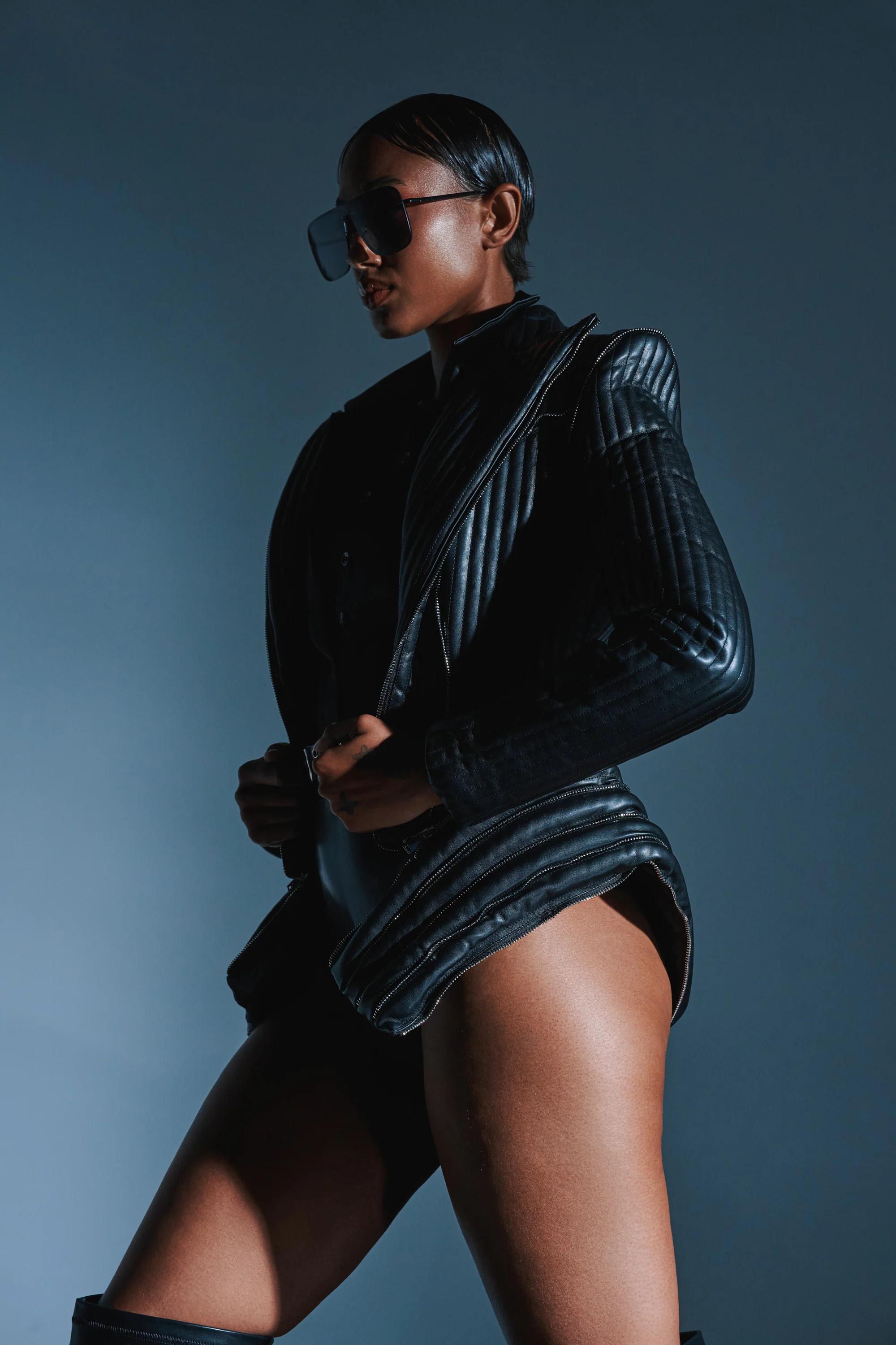 VORTEX FAUX LEATHER BLAZER - Image 5