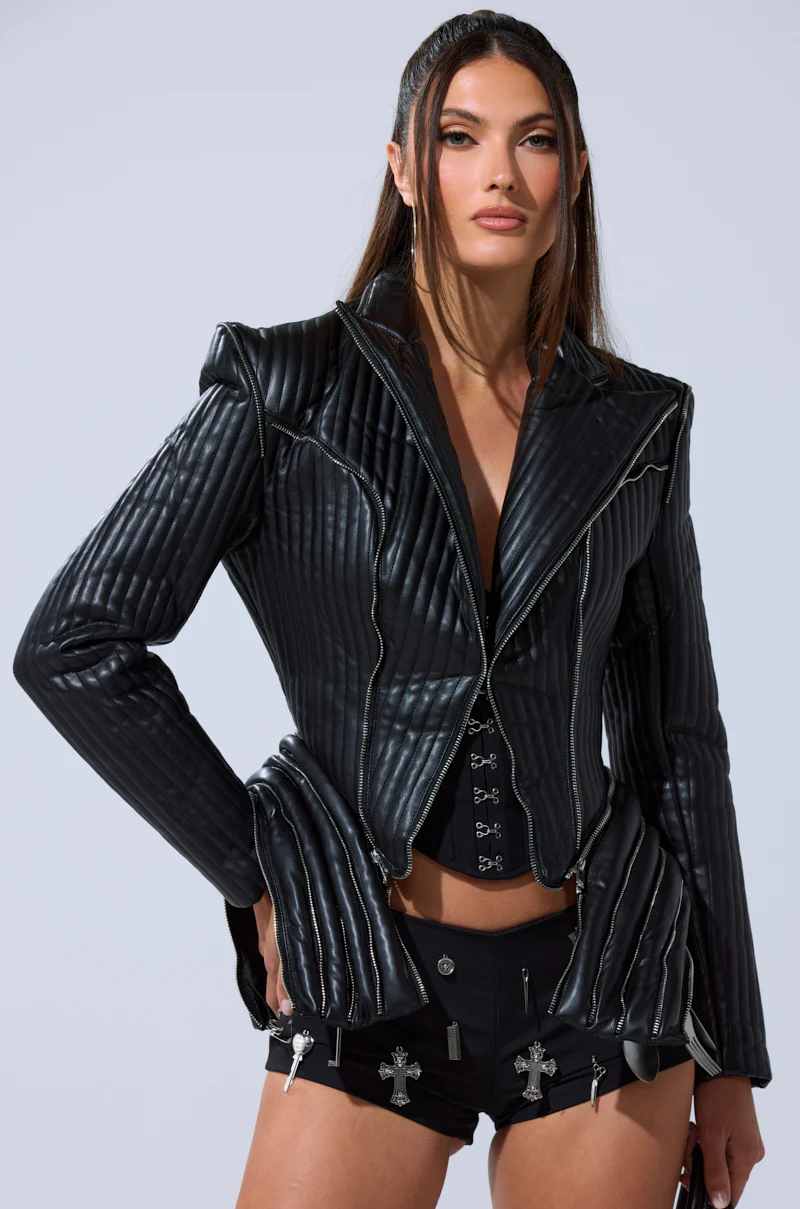 VORTEX FAUX LEATHER BLAZER - Image 8