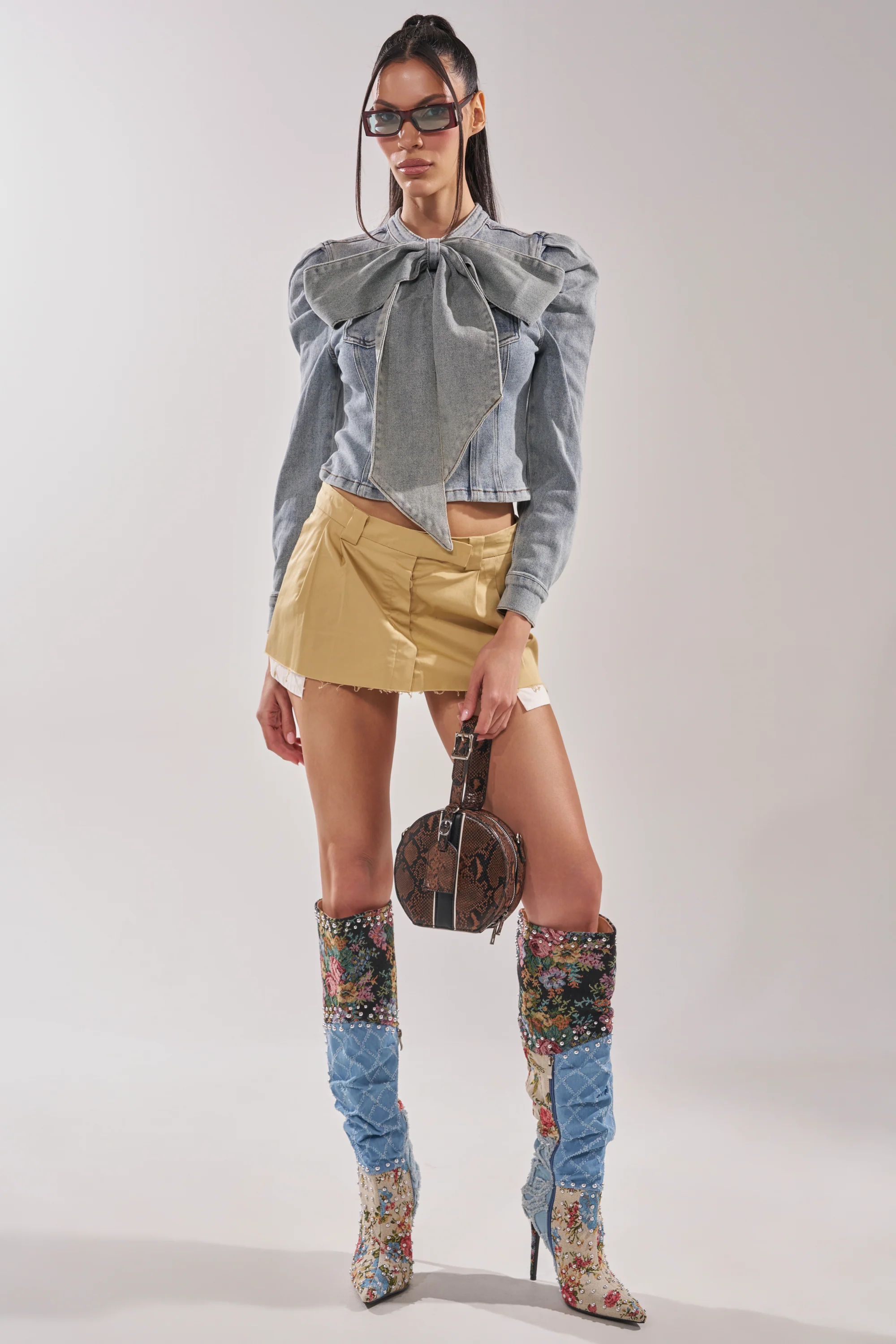 WAIT FOR U DENIM BOW BLOUSE TOP - Image 10