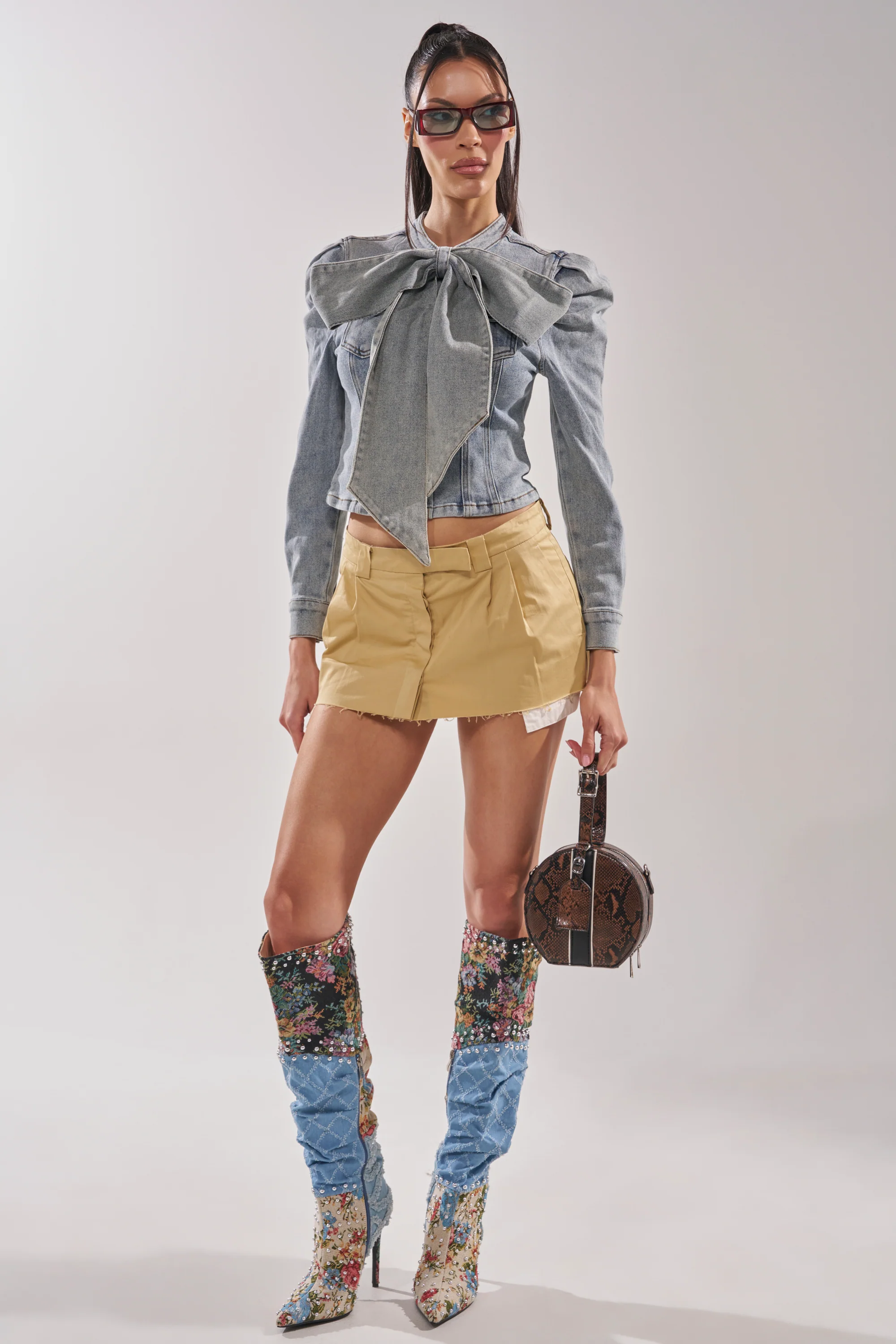 WAIT FOR U DENIM BOW BLOUSE TOP - Image 8