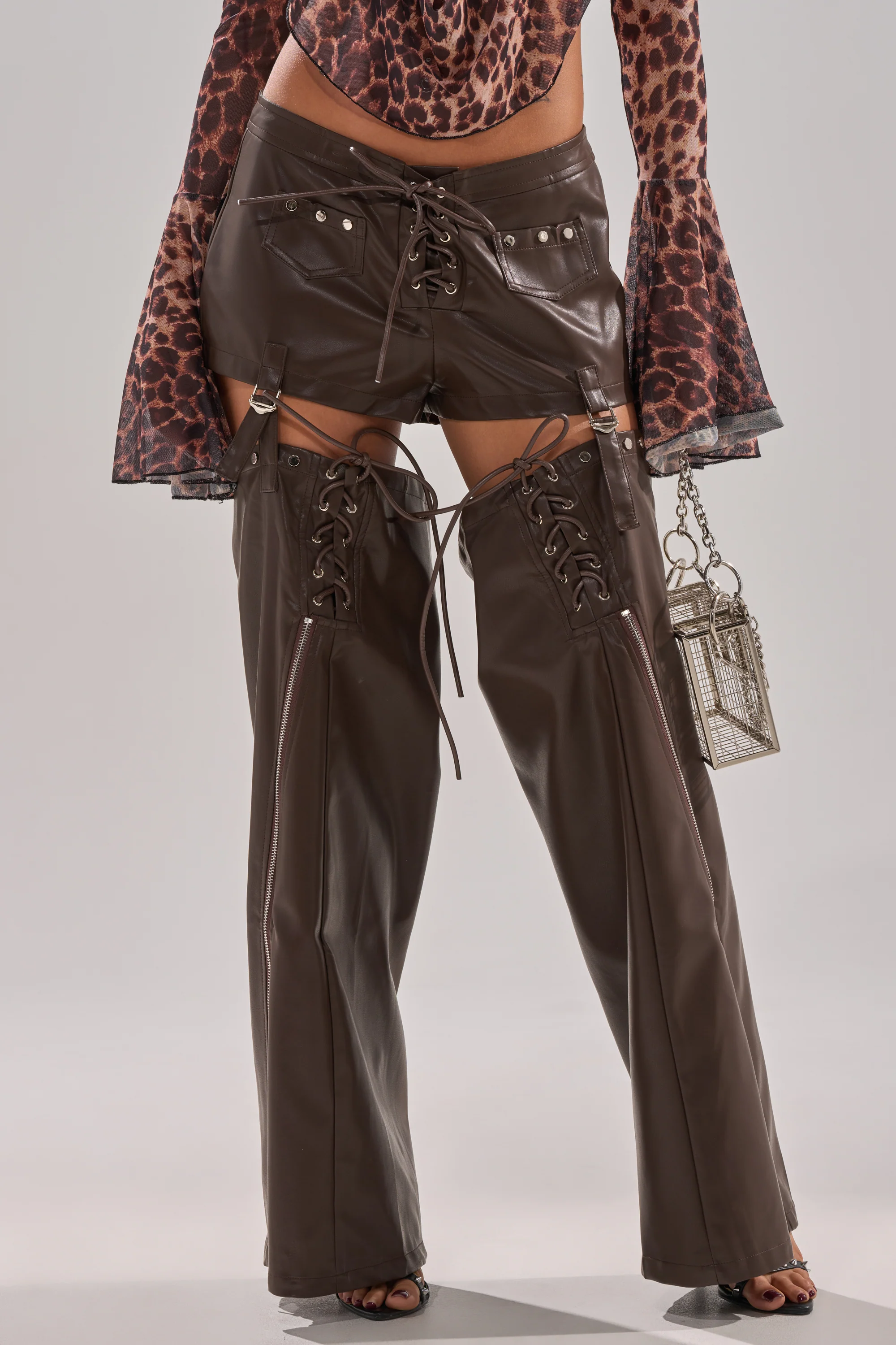 WANNA BE FAUX LEATHER CHAPS - Image 3