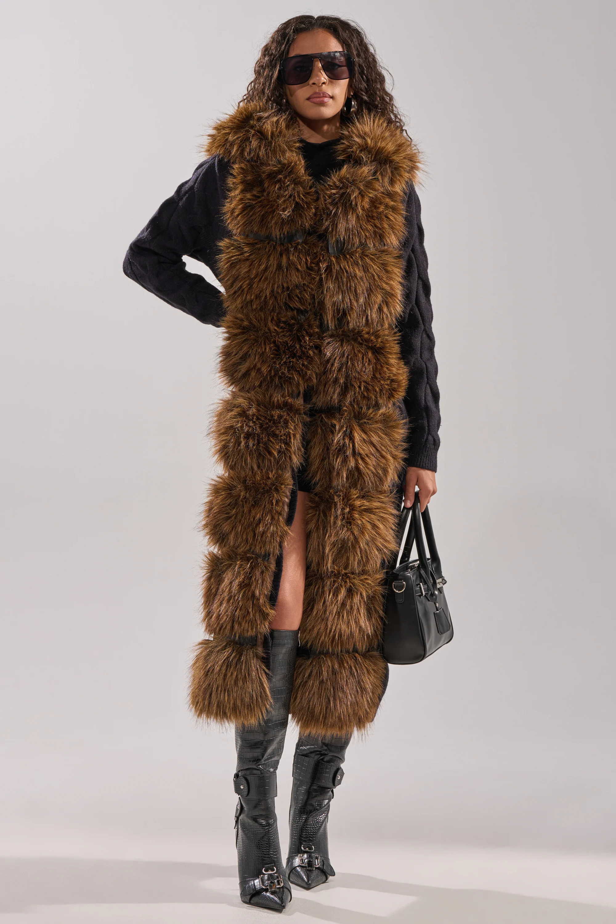 WARM ME UP LONG CARDIGAN WITH FUR - Image 11