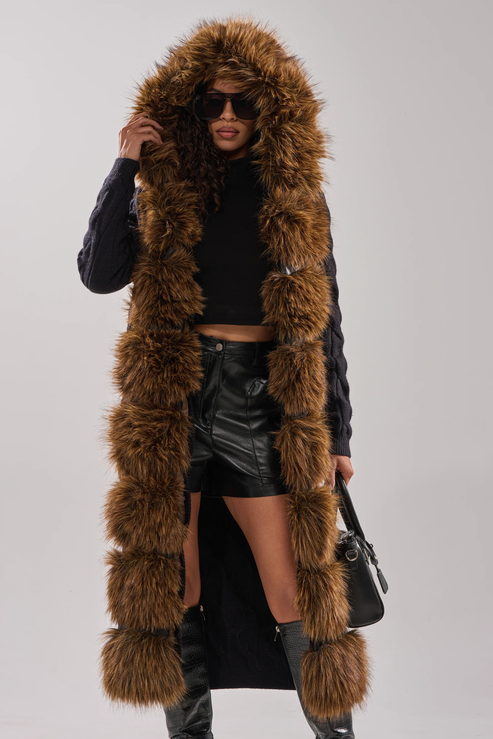 WARM ME UP LONG CARDIGAN WITH FUR - Image 5