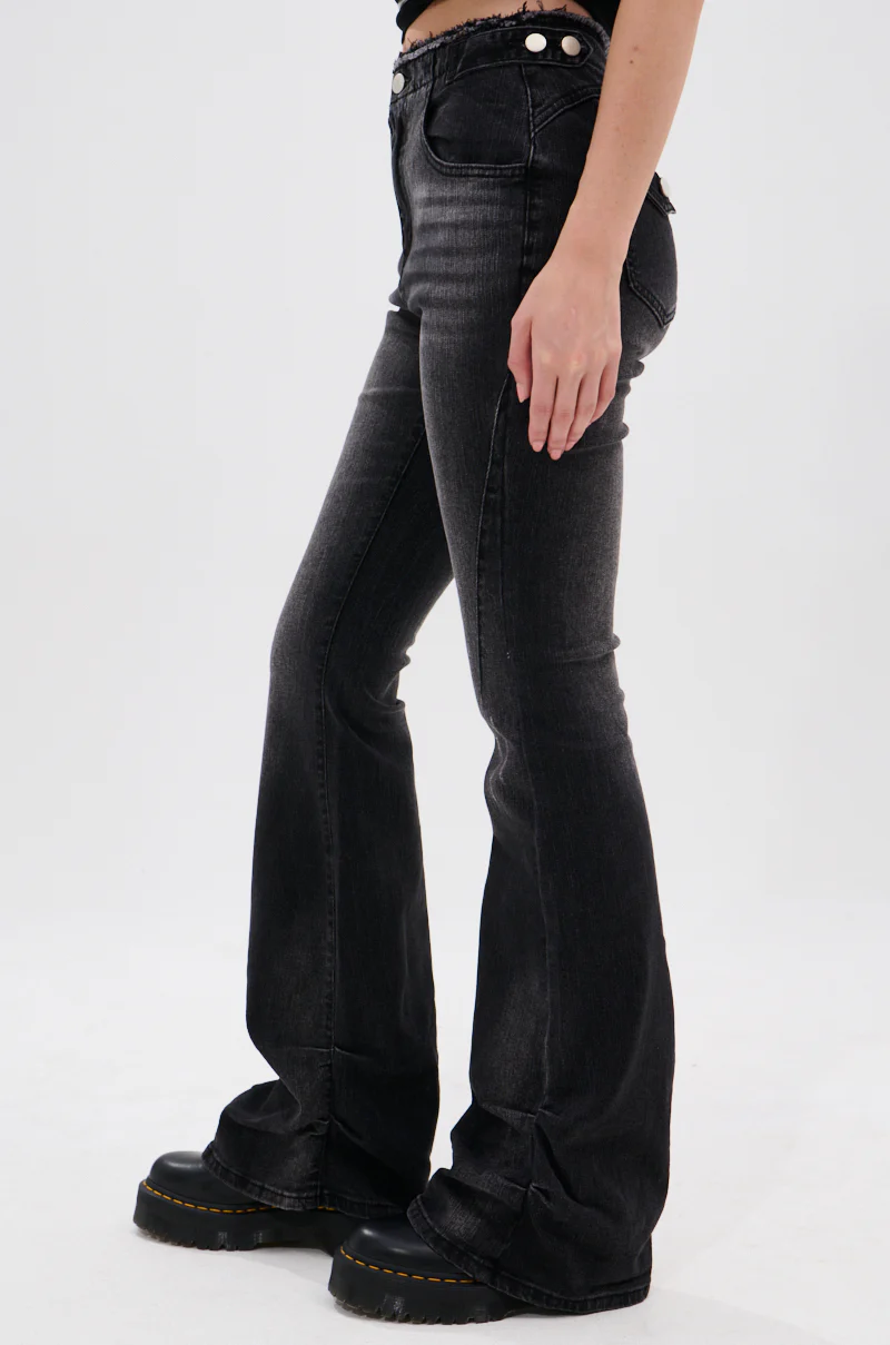 WASHED UP FOR GOOD BLACK DENIM FLARE PANT - Image 3