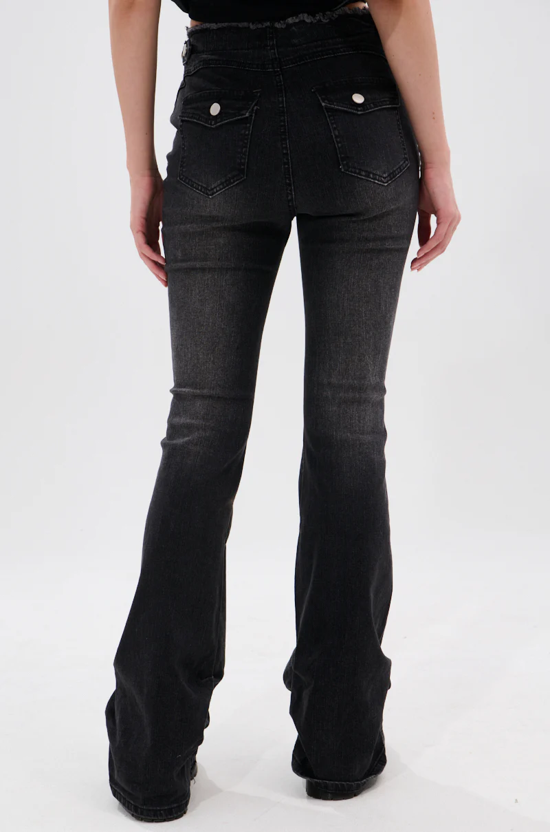 WASHED UP FOR GOOD BLACK DENIM FLARE PANT - Image 4