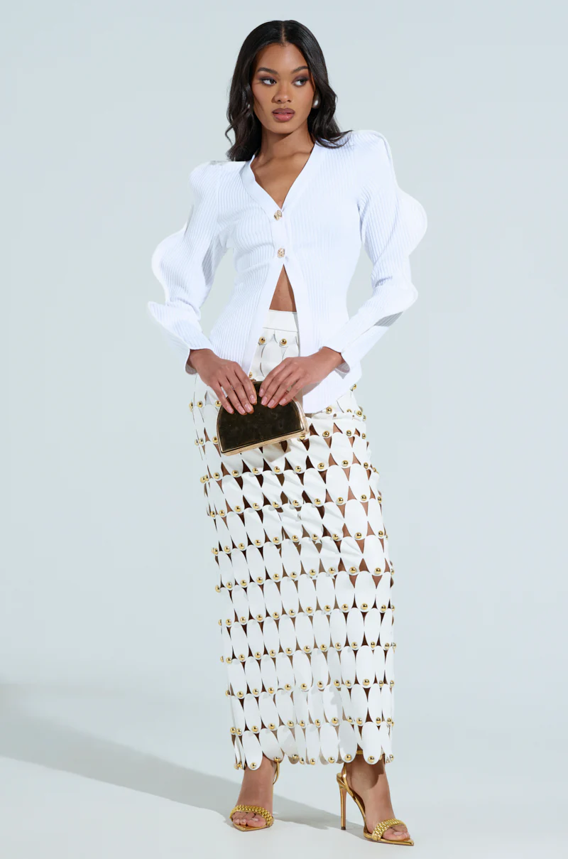WAVY CARDIGAN IN WHITE - Image 6