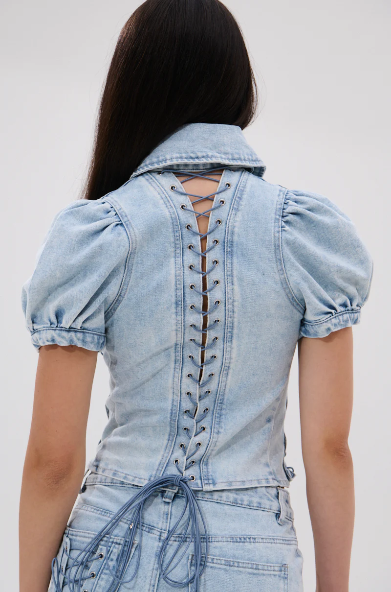 WAYS TO GO TIE DENIM BLOUSE - Image 4