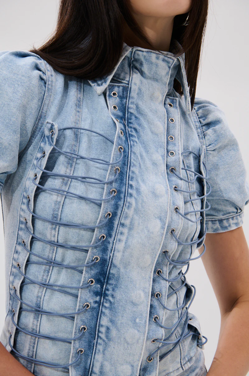 WAYS TO GO TIE DENIM BLOUSE - Image 7