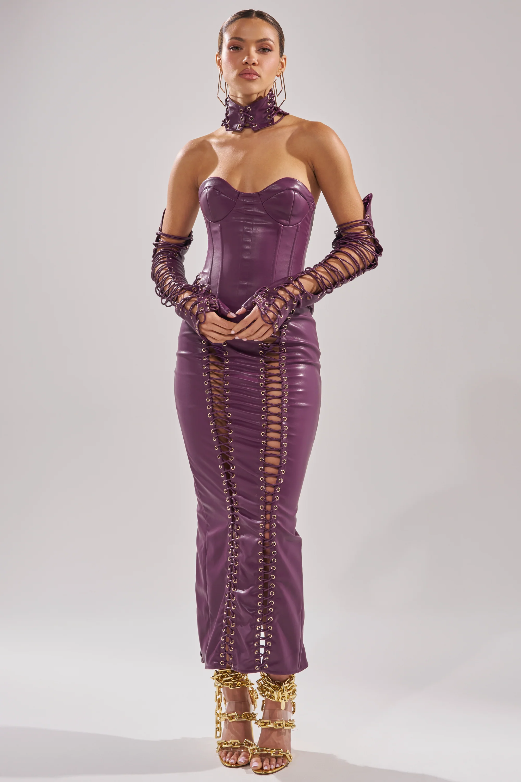 WHAT THE HELLY PU MIDI DRESS - Image 3