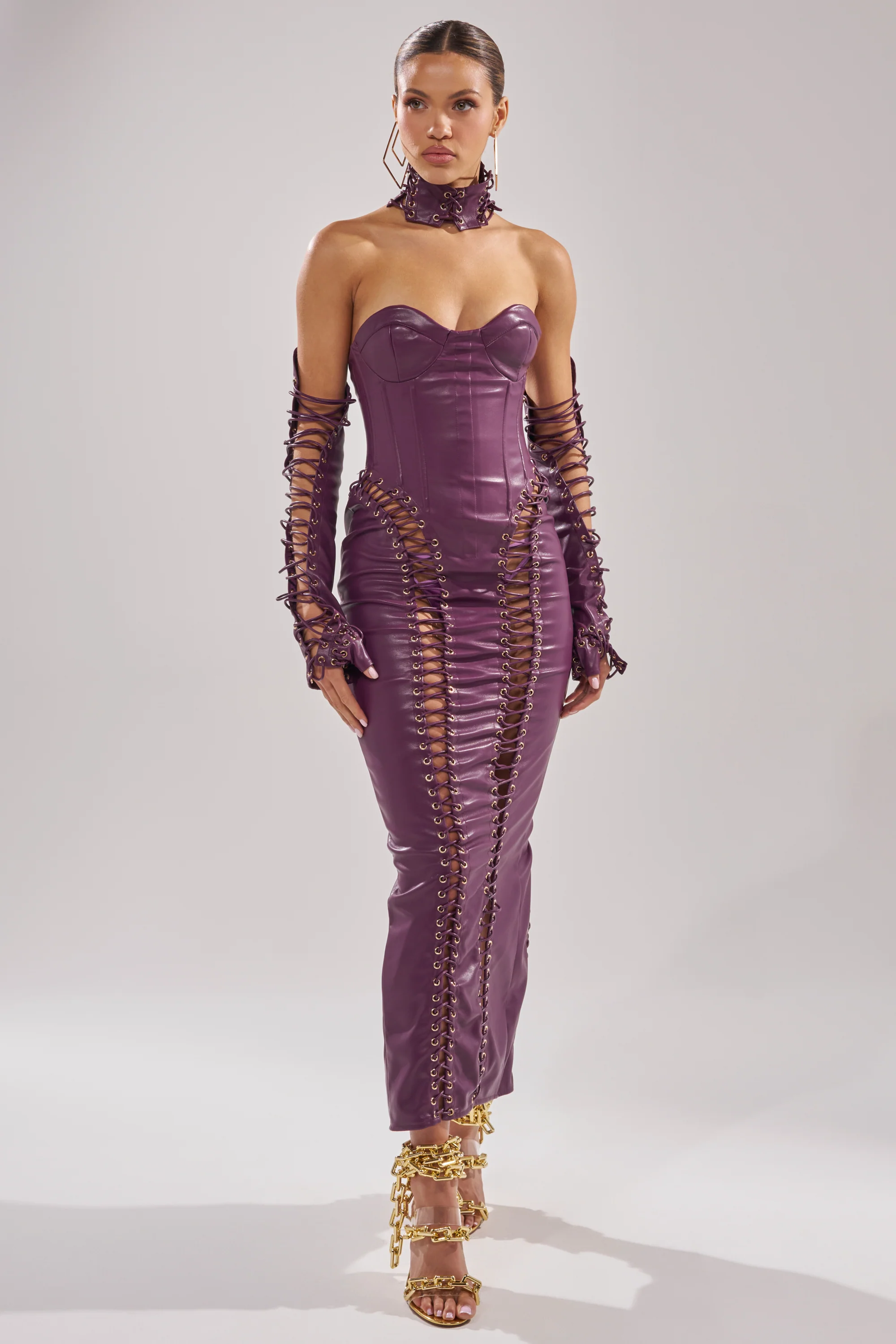 WHAT THE HELLY PU MIDI DRESS - Image 4