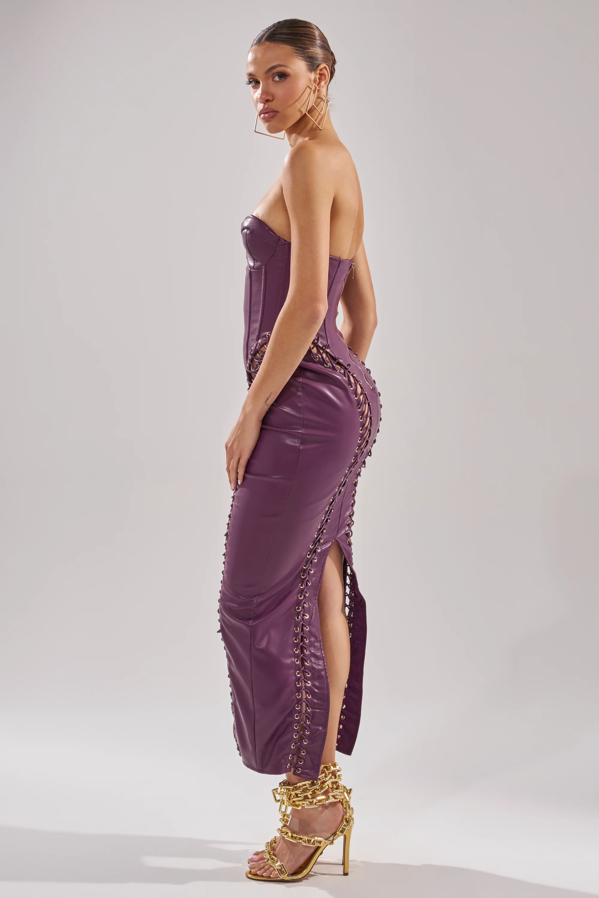 WHAT THE HELLY PU MIDI DRESS - Image 7