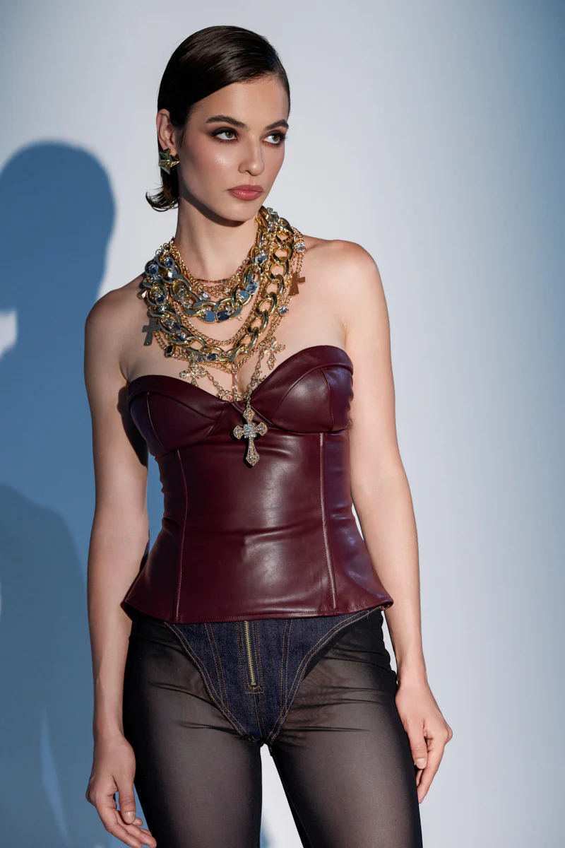 WHATEVER SHE WANT FAUX LEATHER CORSET - Image 2