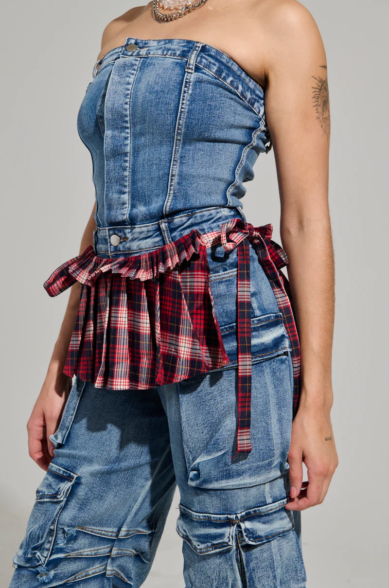 WHEN IN LONDON TIE SIDE BELT SKIRT - Image 2