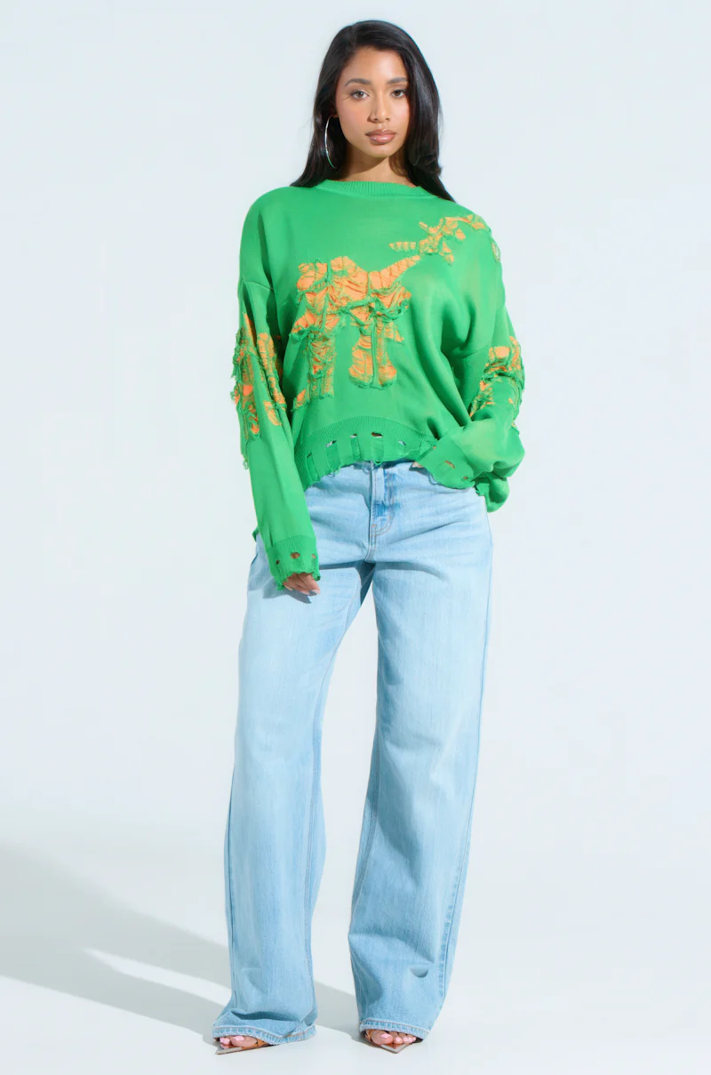 WHERE ARE YOU DISTRESSED SWEATER - Image 5