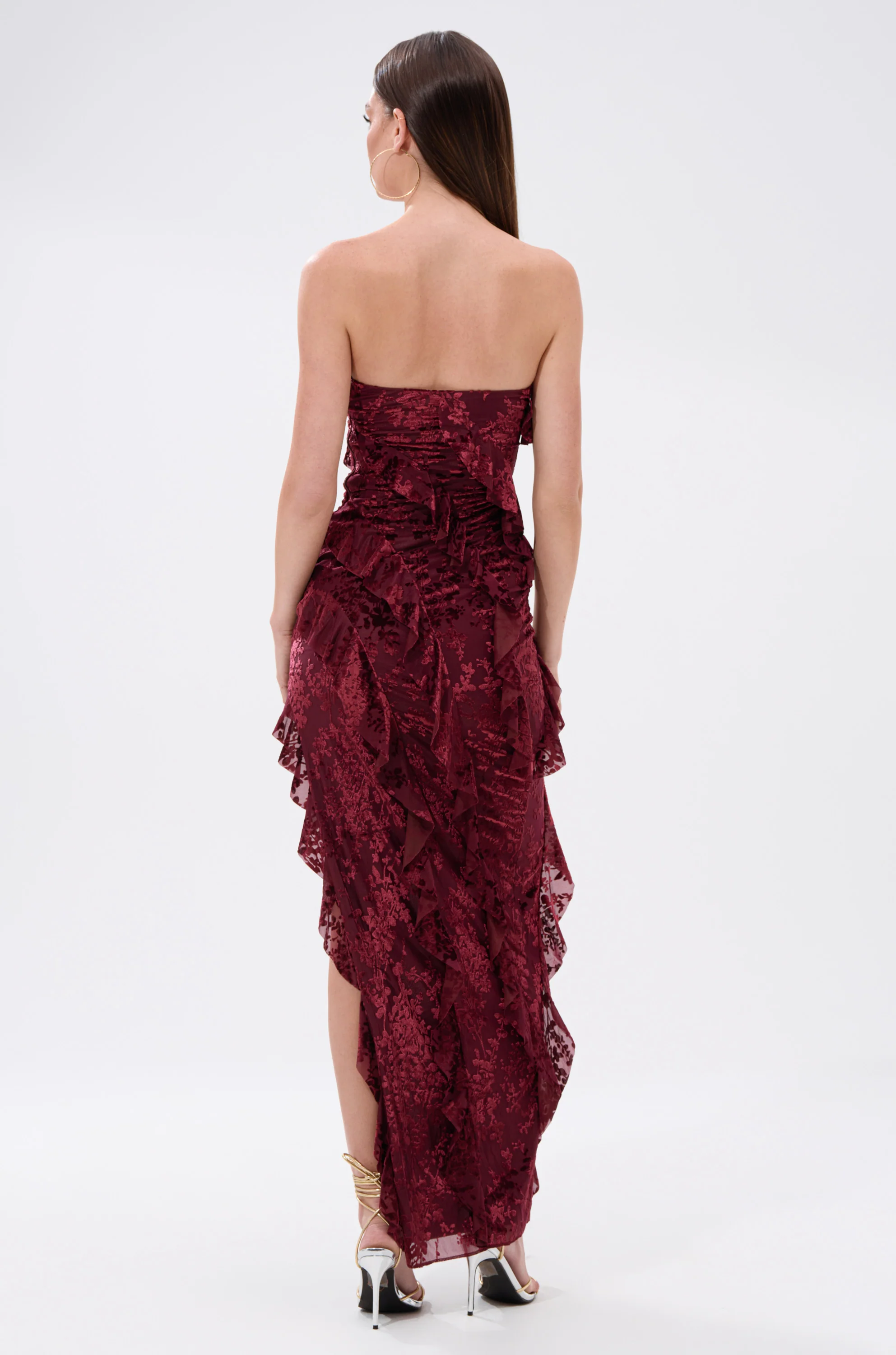 WHERE WE GOIN VELVET BURNOUT MIDI DRESS - Image 5