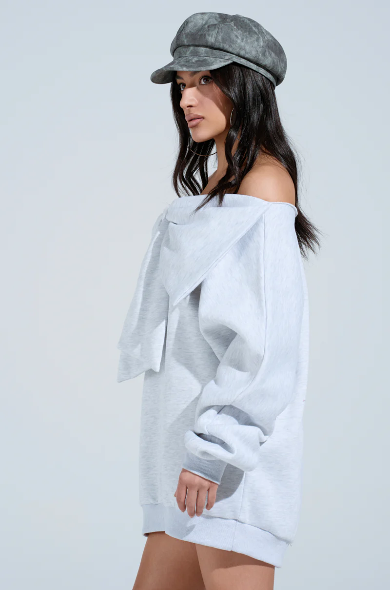 WHO ME? BOW FRONT SWEATSHIRT DRESS - Image 3