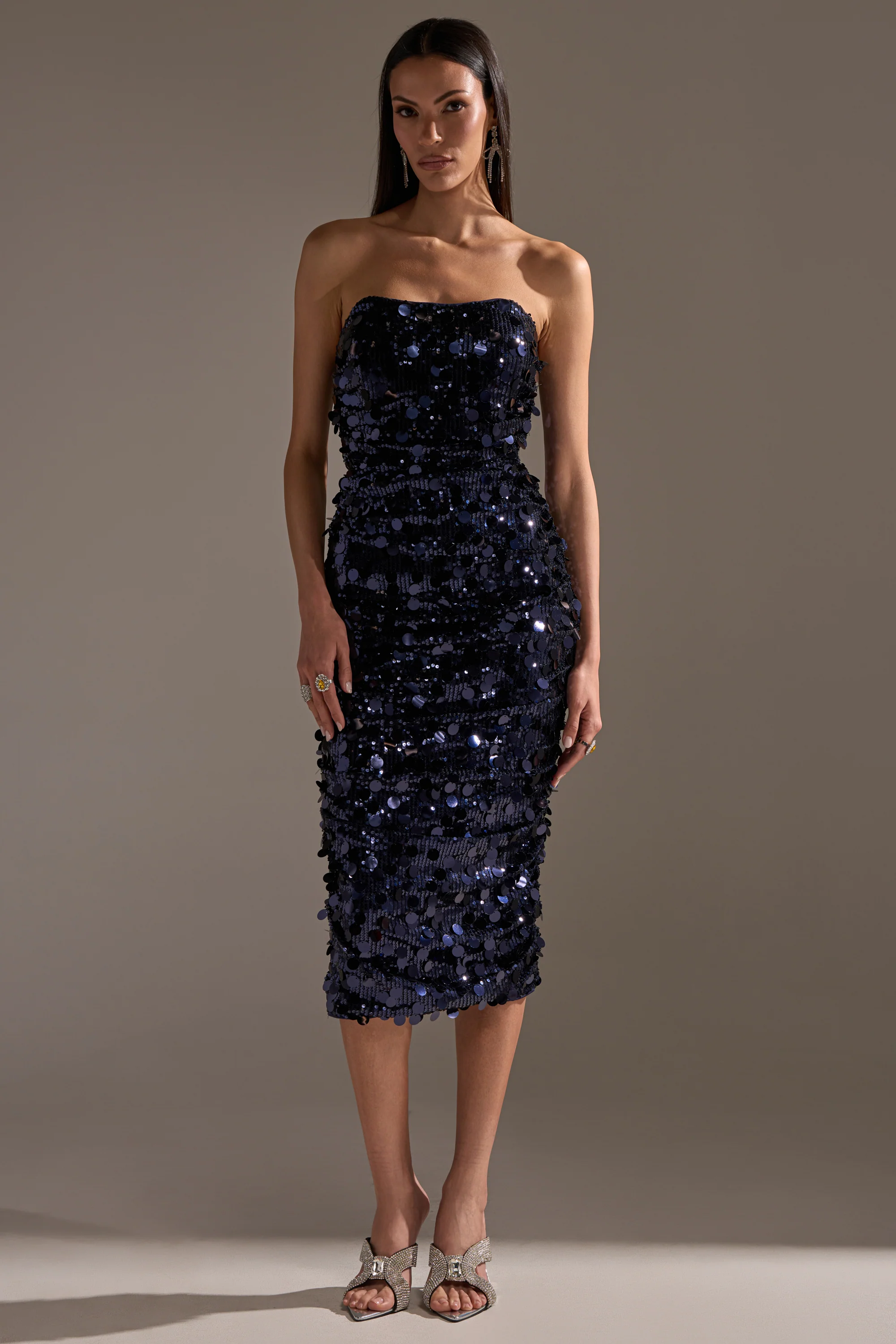 WHO'S THAT GIRL SEQUIN MIDI DRESS - Image 3