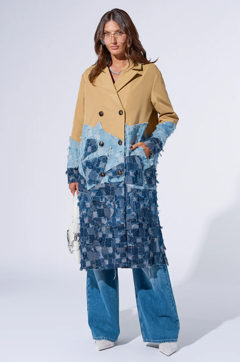 WICKER PARK DENIM DETAIL TRENCH - Image 2