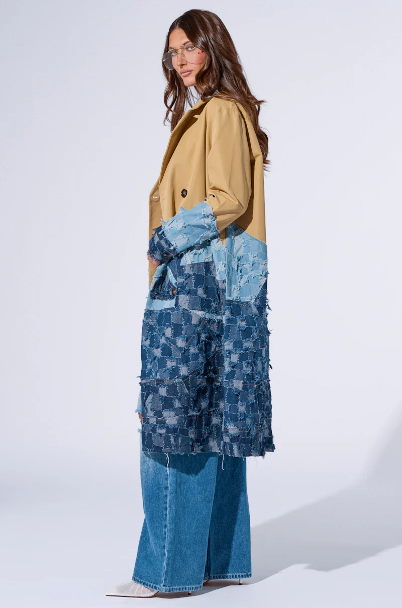 WICKER PARK DENIM DETAIL TRENCH - Image 6