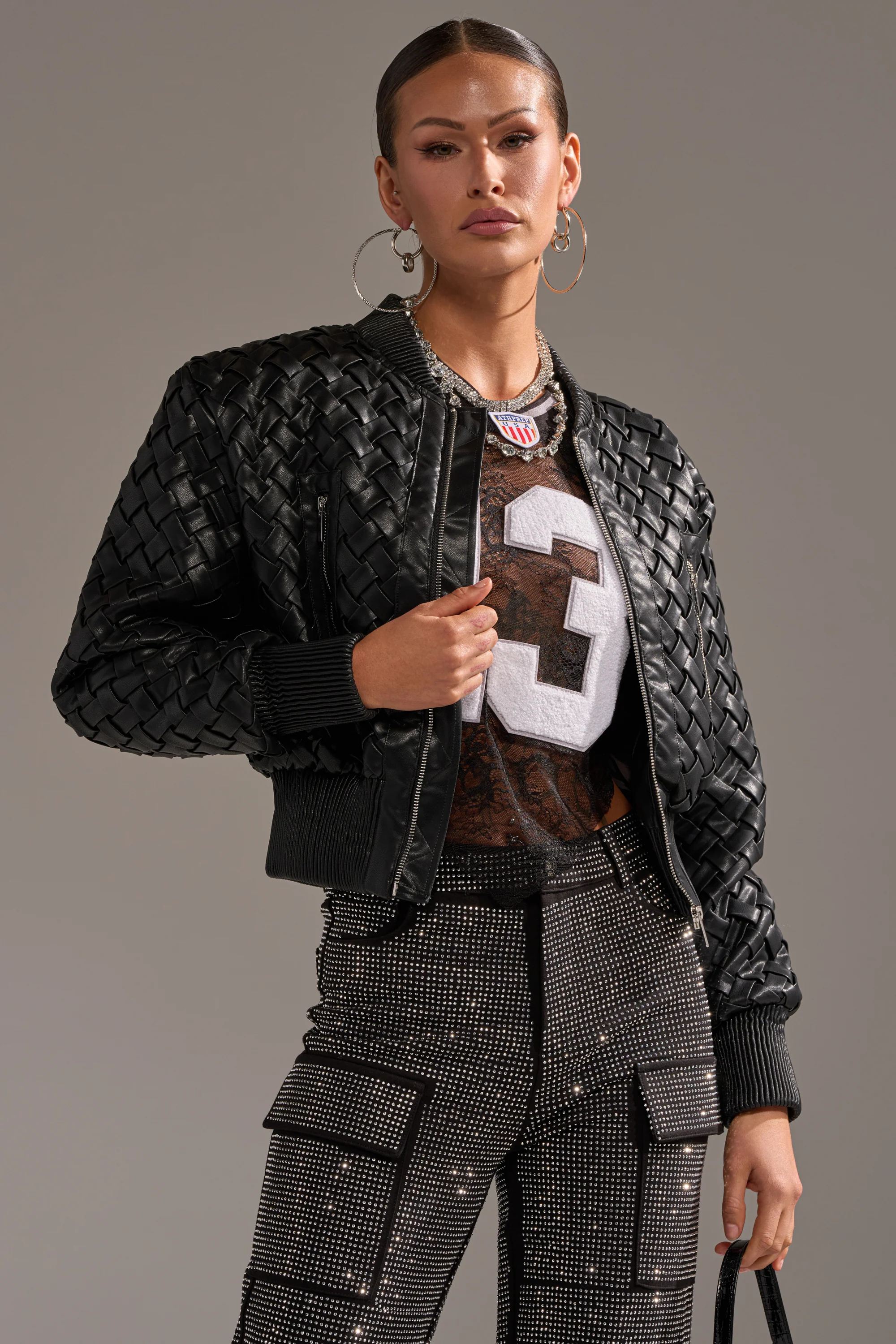 WICKER PARK WOVEN BOMBER - Image 3