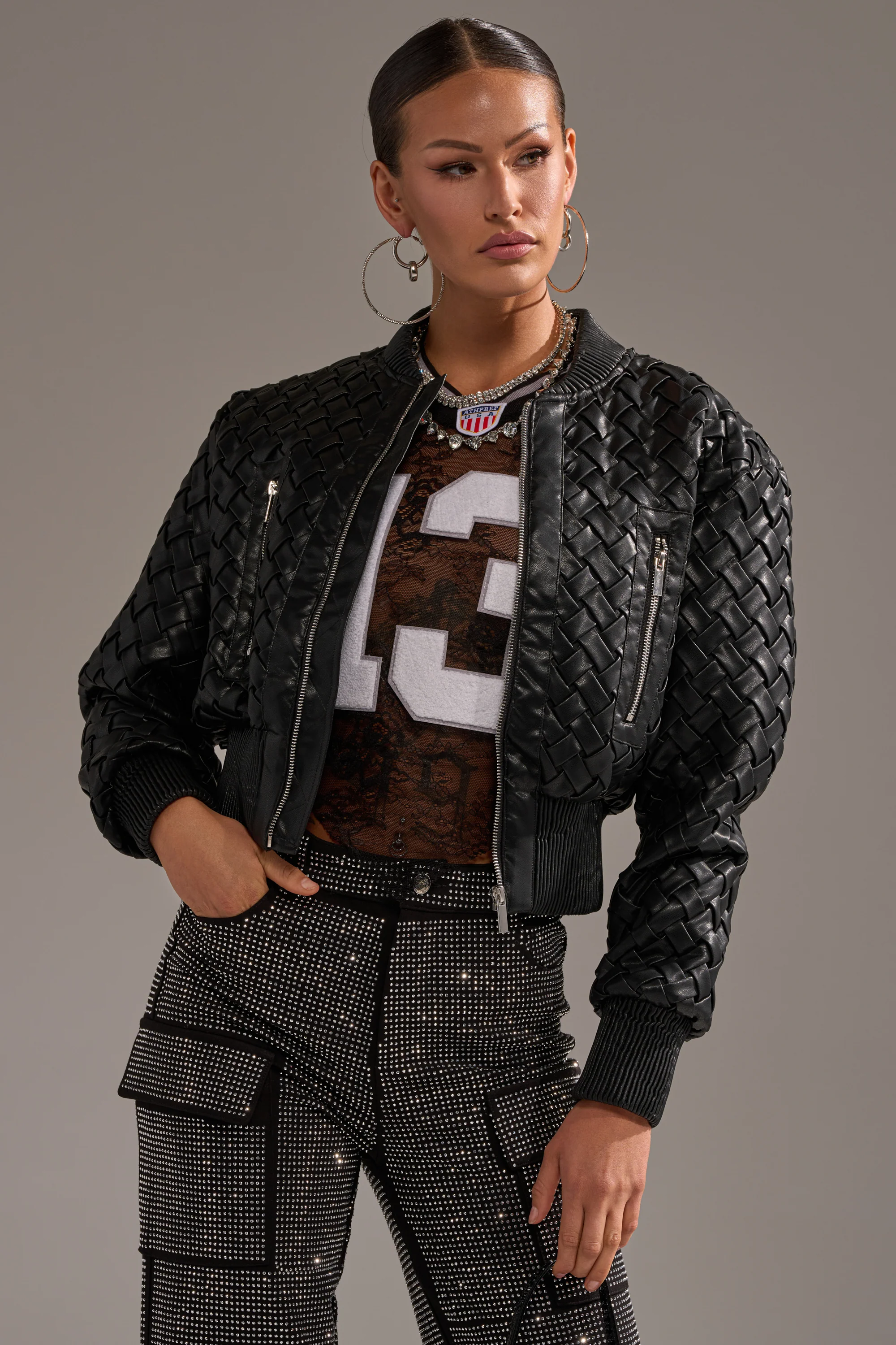 WICKER PARK WOVEN BOMBER - Image 4