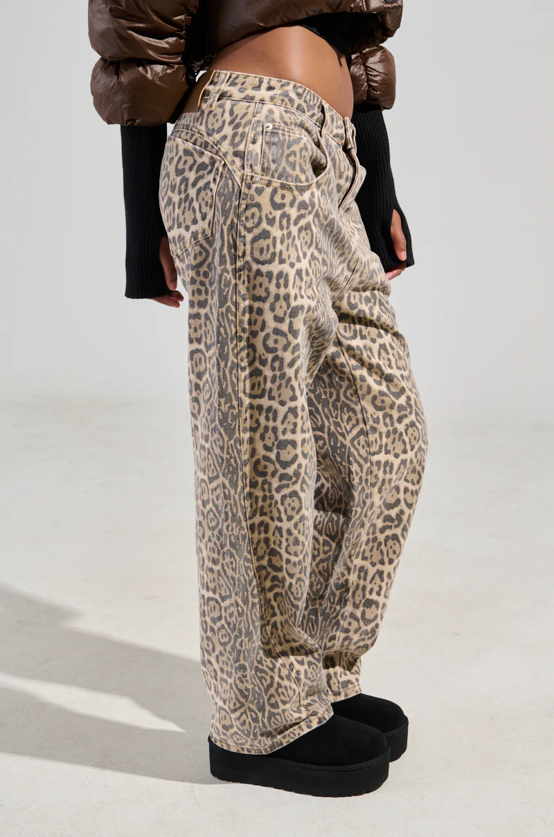WILD CHILD LEOPARD PRINT DENIM JEANS - Image 2