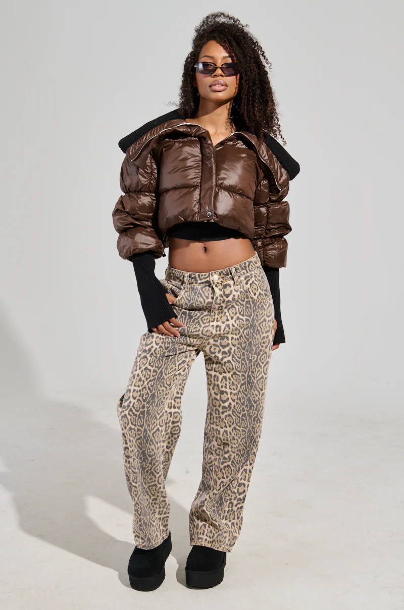 WILD CHILD LEOPARD PRINT DENIM JEANS - Image 3