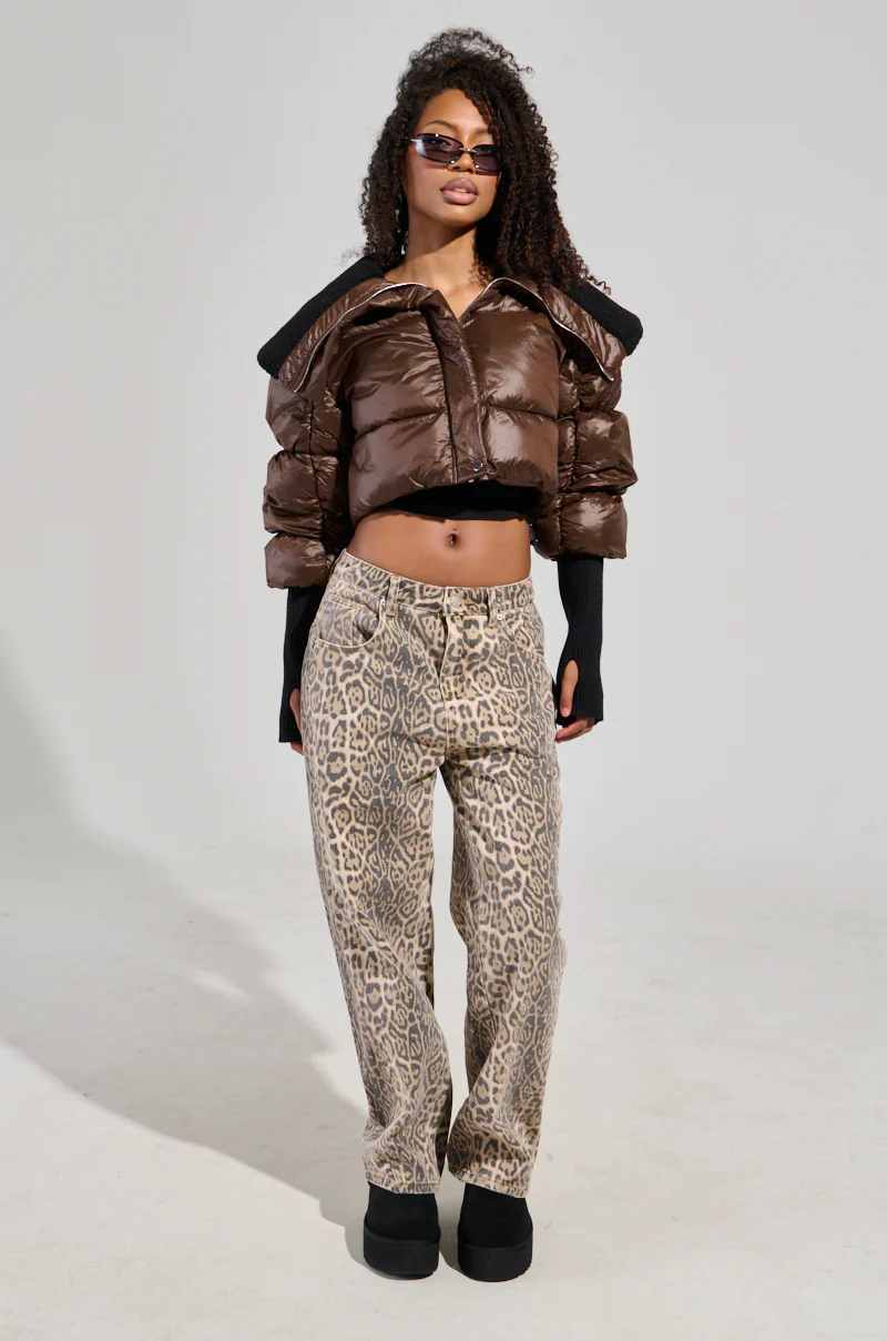 WILD CHILD LEOPARD PRINT DENIM JEANS - Image 5