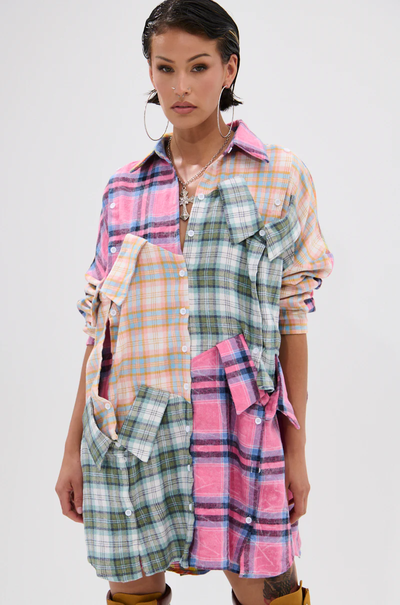 WILD CHILD PLAID SHIRT DRESS - Image 2