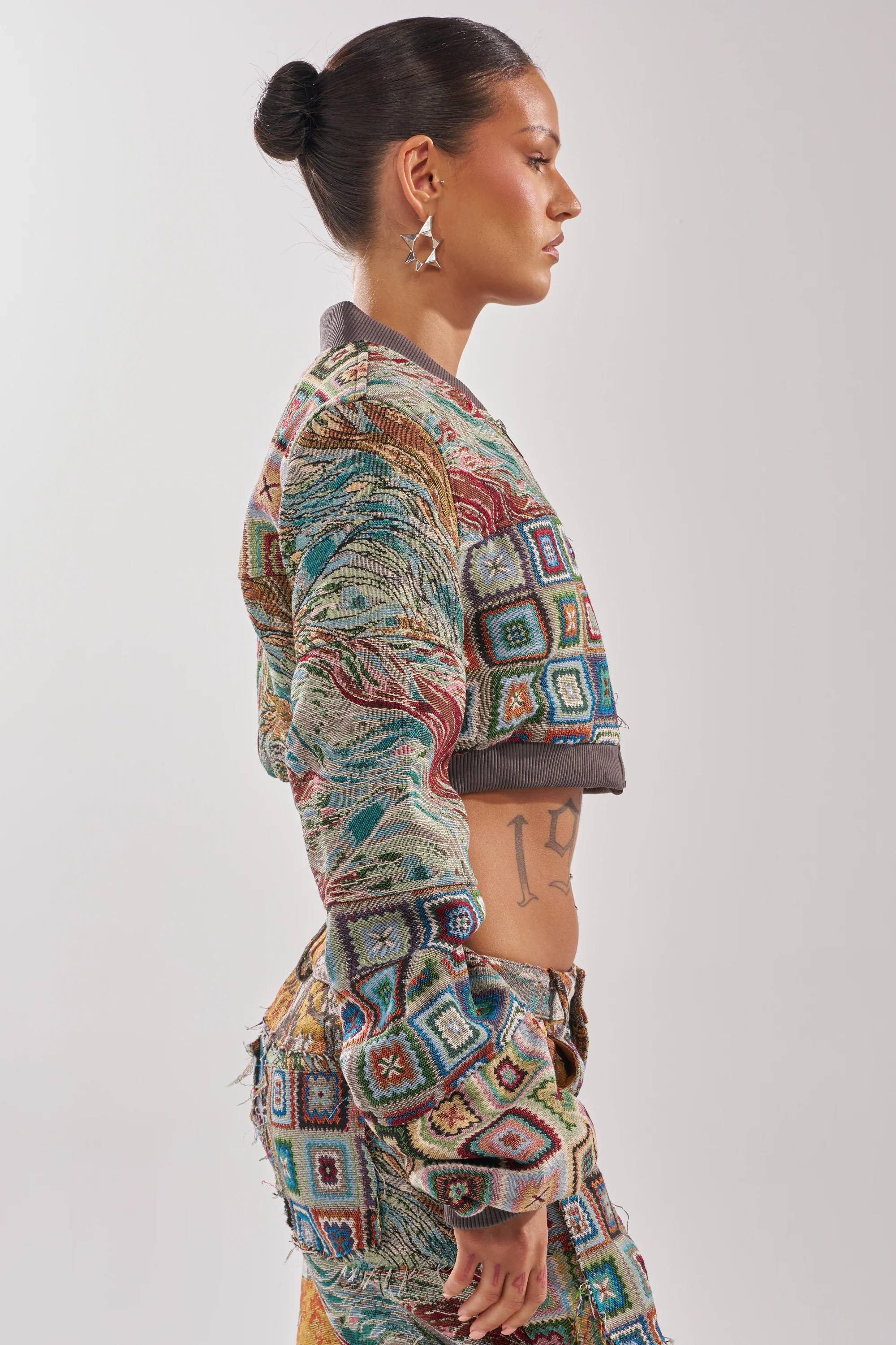 WILD CROPPED PATCHWORK BOMBER - Image 3