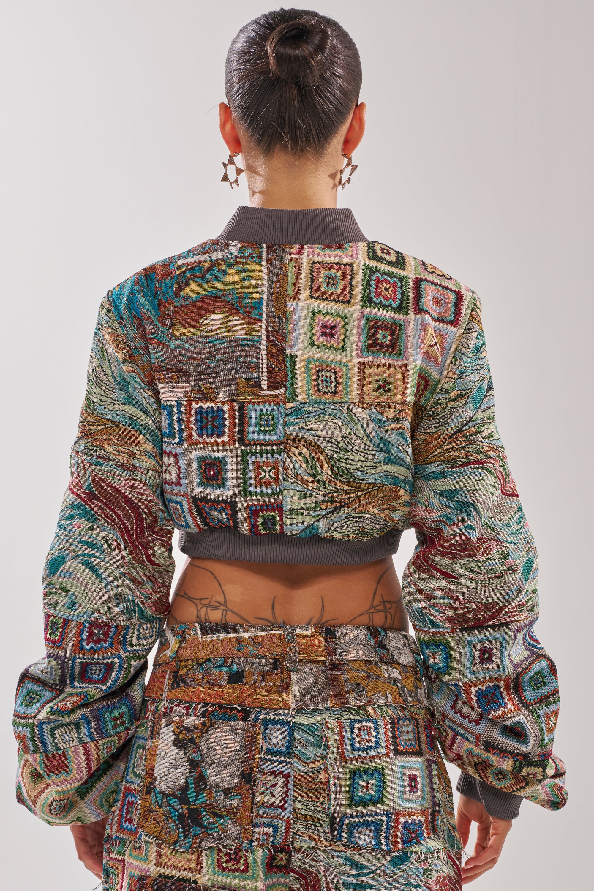 WILD CROPPED PATCHWORK BOMBER - Image 4